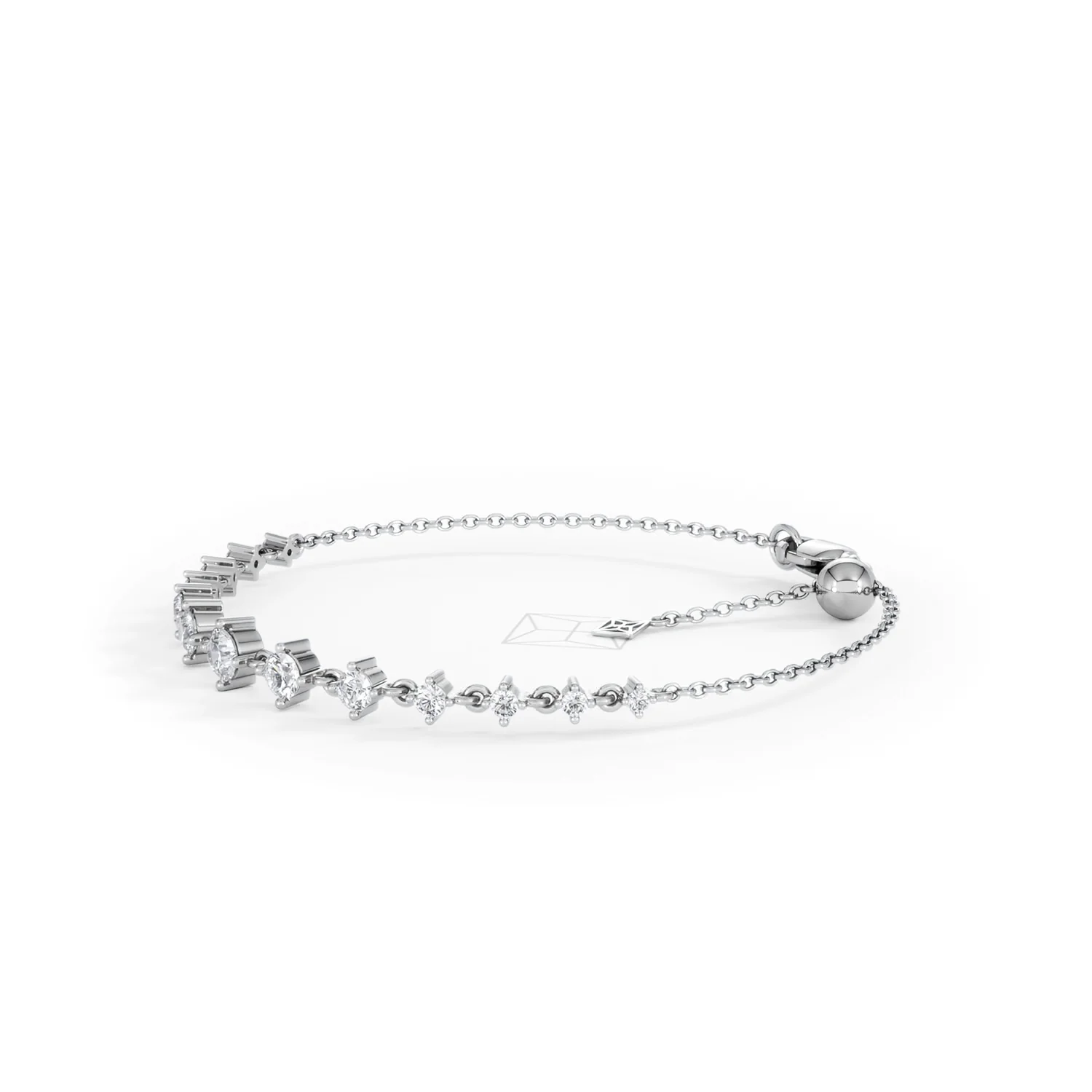 Moments 1.00ct Round Cut Lab Diamond Adjustable Tennis Bracelet in Sterling Silver - Image 76
