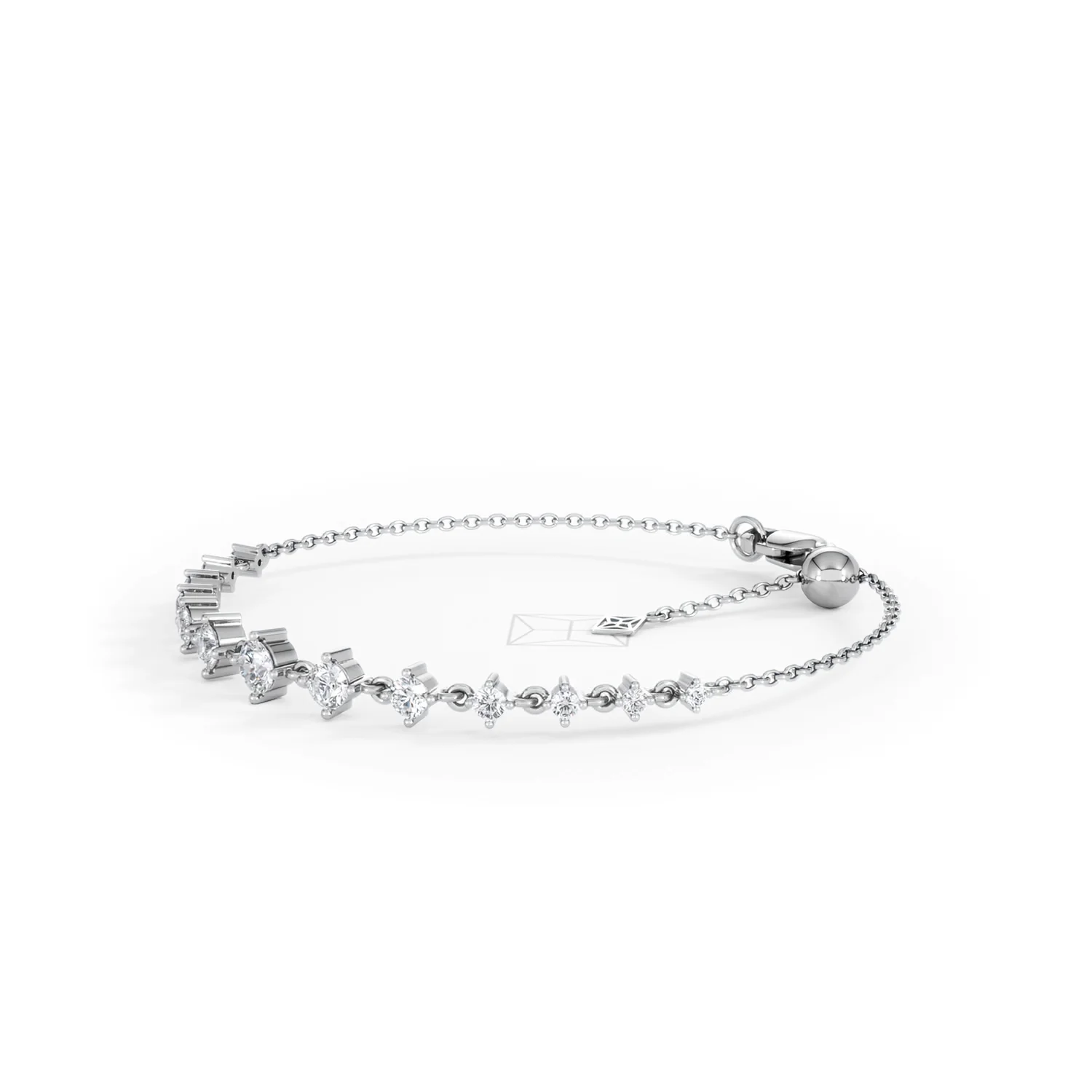 Moments 1.00ct Round Cut Lab Diamond Adjustable Tennis Bracelet in Sterling Silver - Image 78