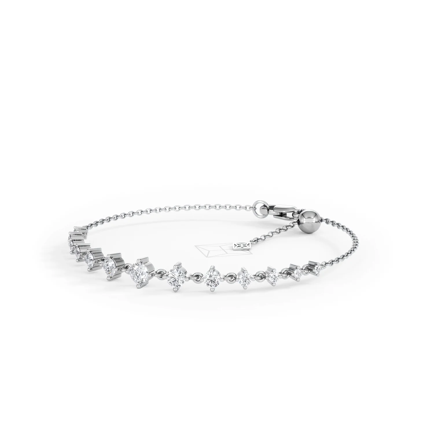 Moments 1.00ct Round Cut Lab Diamond Adjustable Tennis Bracelet in Sterling Silver - Image 82