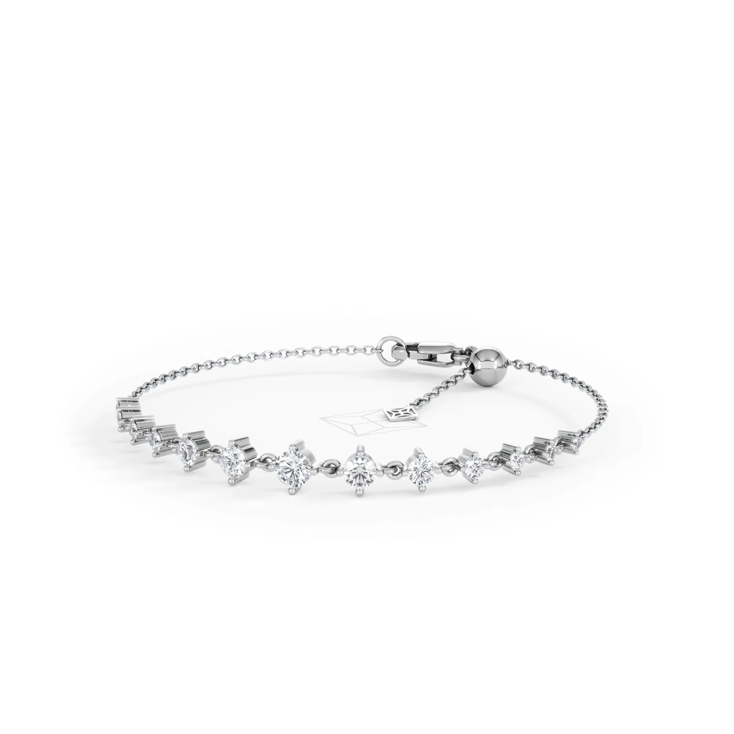 Moments 1.00ct Round Cut Lab Diamond Adjustable Tennis Bracelet in Sterling Silver - Image 85