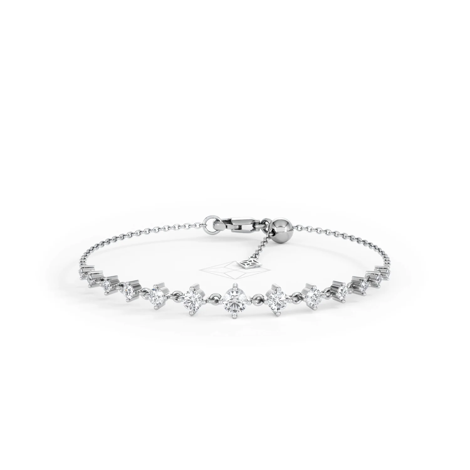 Moments 1.00ct Round Cut Lab Diamond Adjustable Tennis Bracelet in Sterling Silver - Image 9
