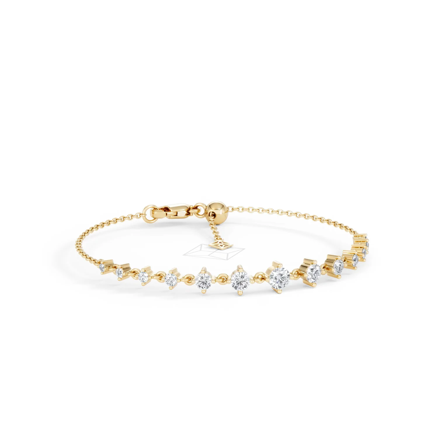 Moments 1.00ct Round Cut Lab Diamond Adjustable Tennis Bracelet in 18K Gold Vermeil - Image 14