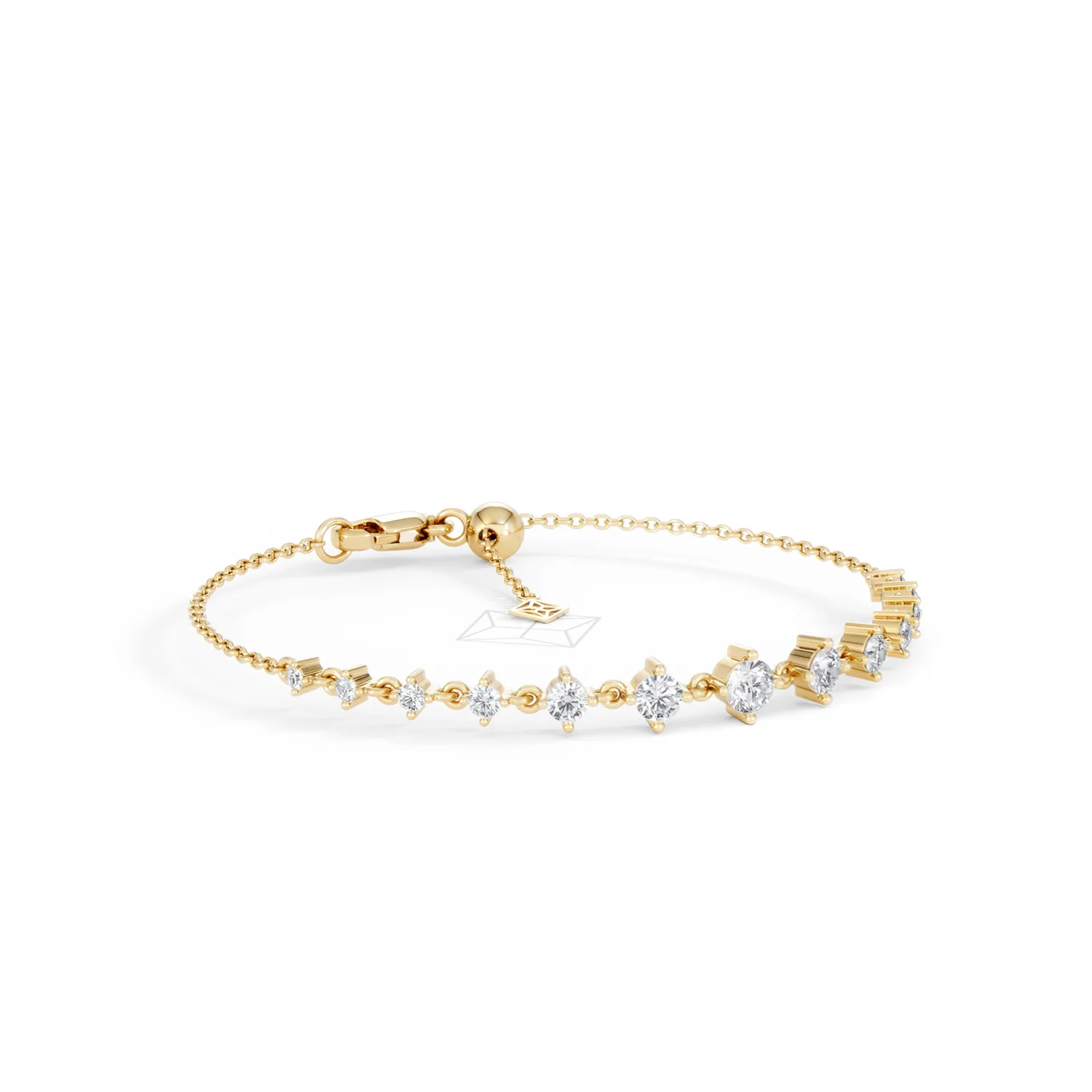 Moments 1.00ct Round Cut Lab Diamond Adjustable Tennis Bracelet in 18K Gold Vermeil - Image 16