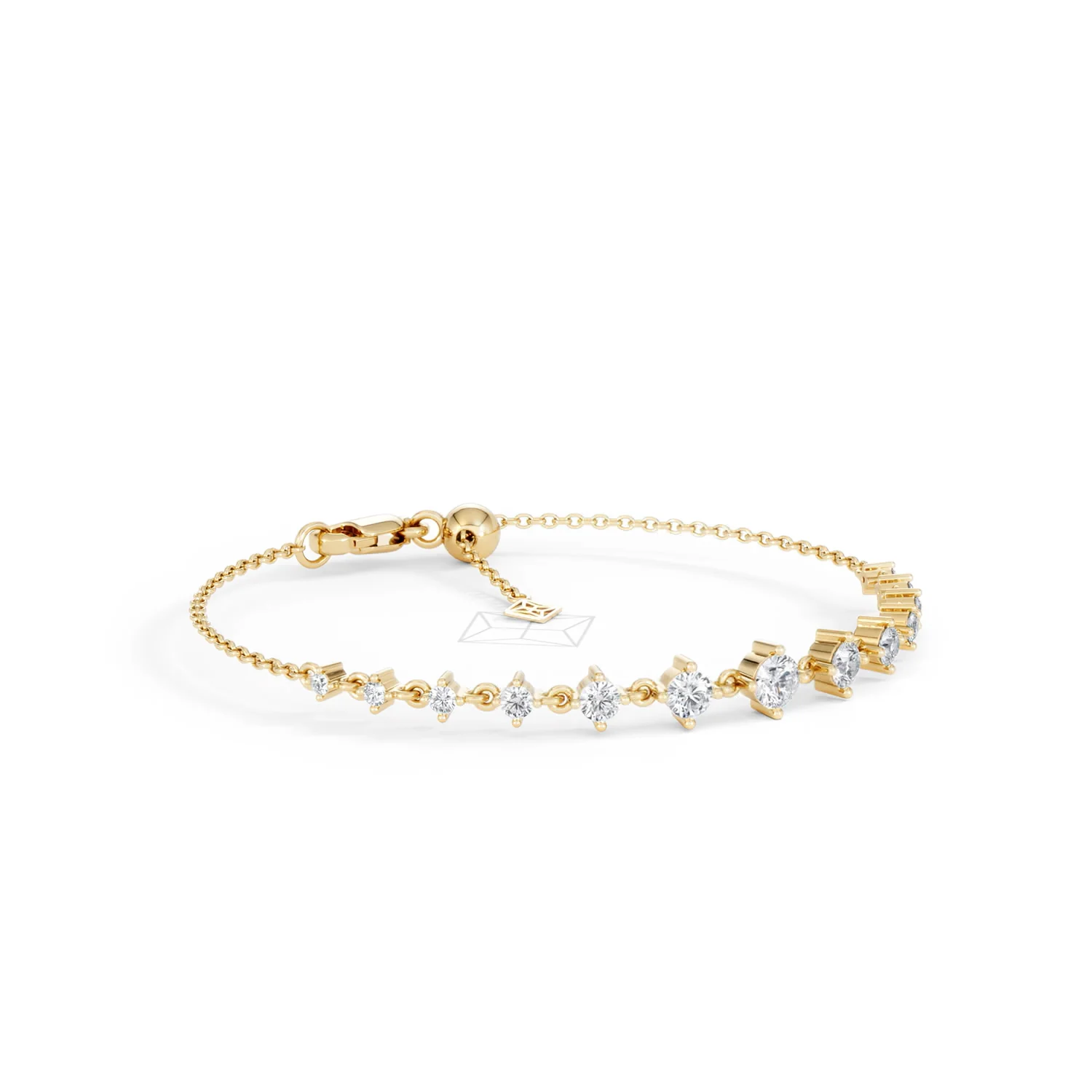 Moments 1.00ct Round Cut Lab Diamond Adjustable Tennis Bracelet in 18K Gold Vermeil - Image 17