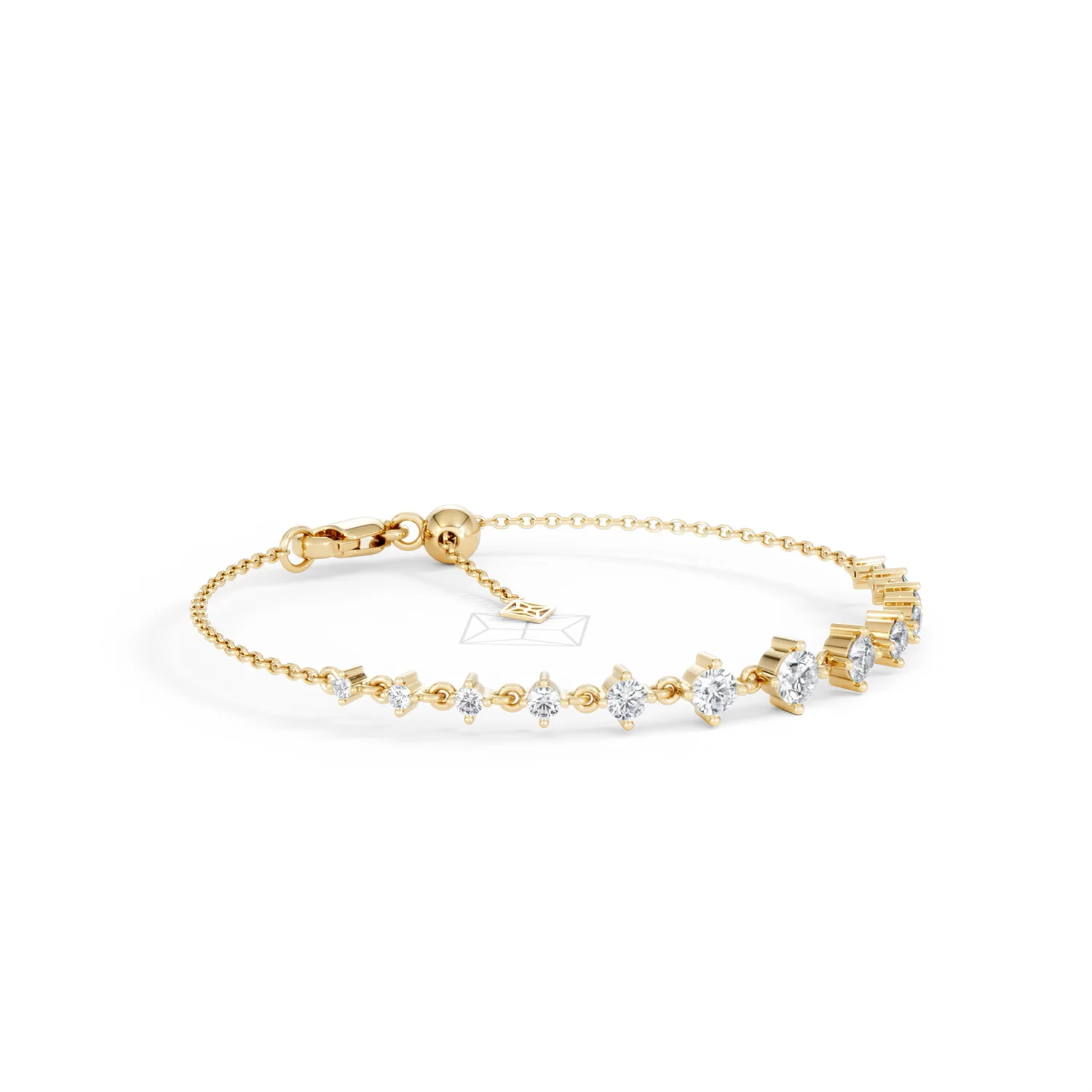 Moments 1.00ct Round Cut Lab Diamond Adjustable Tennis Bracelet in 18K Gold Vermeil - Image 18