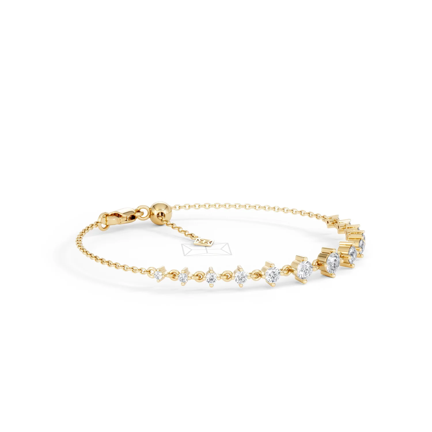 Moments 1.00ct Round Cut Lab Diamond Adjustable Tennis Bracelet in 18K Gold Vermeil - Image 20