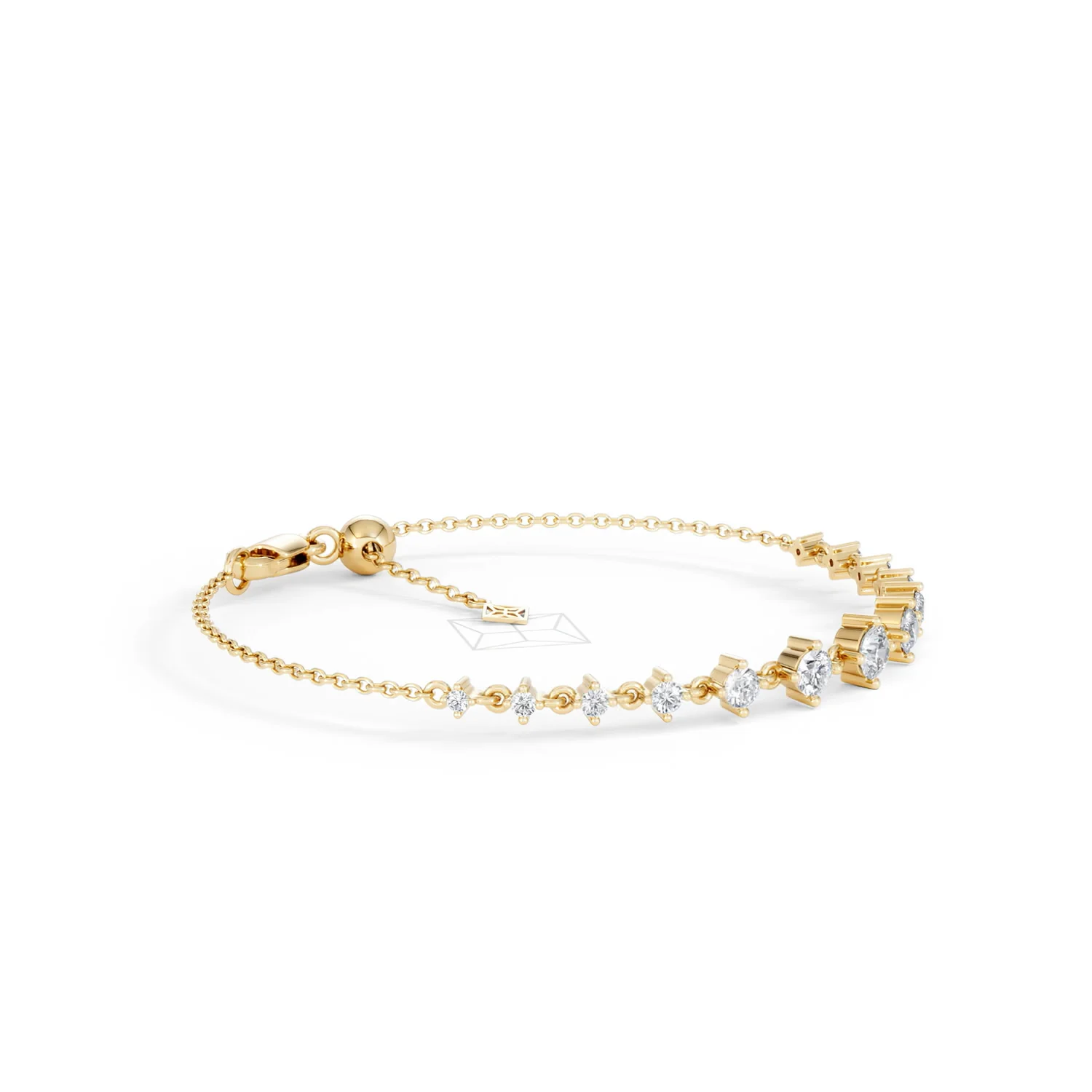 Moments 1.00ct Round Cut Lab Diamond Adjustable Tennis Bracelet in 18K Gold Vermeil - Image 22