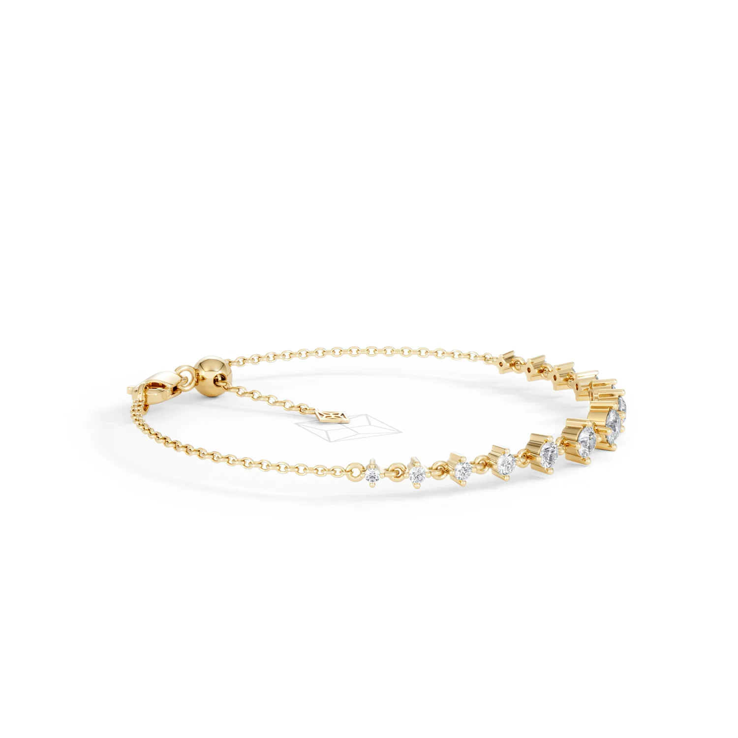 Moments 1.00ct Round Cut Lab Diamond Adjustable Tennis Bracelet in 18K Gold Vermeil - Image 25