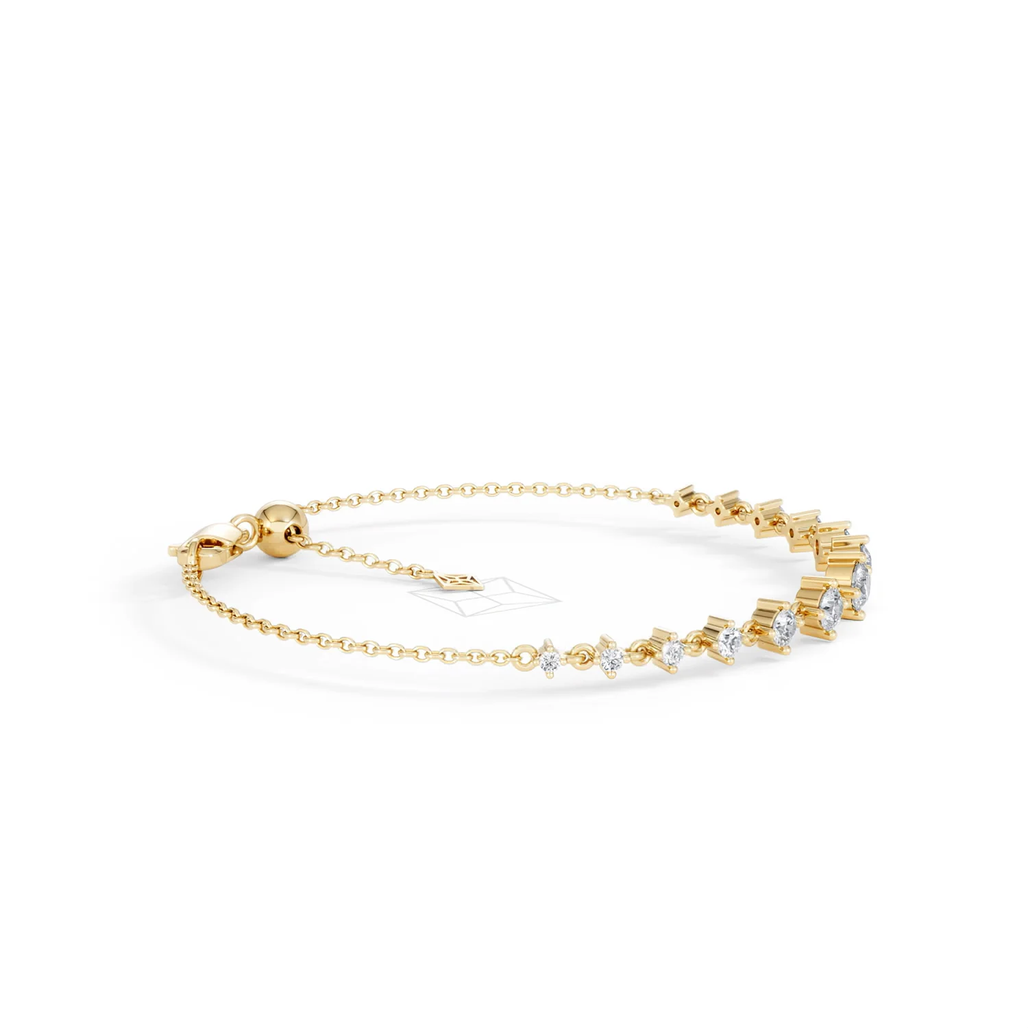 Moments 1.00ct Round Cut Lab Diamond Adjustable Tennis Bracelet in 18K Gold Vermeil - Image 26