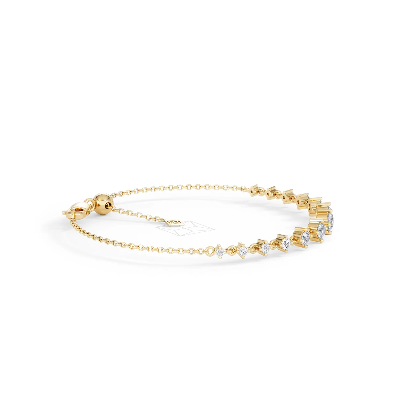 Moments 1.00ct Round Cut Lab Diamond Adjustable Tennis Bracelet in 18K Gold Vermeil - Image 27