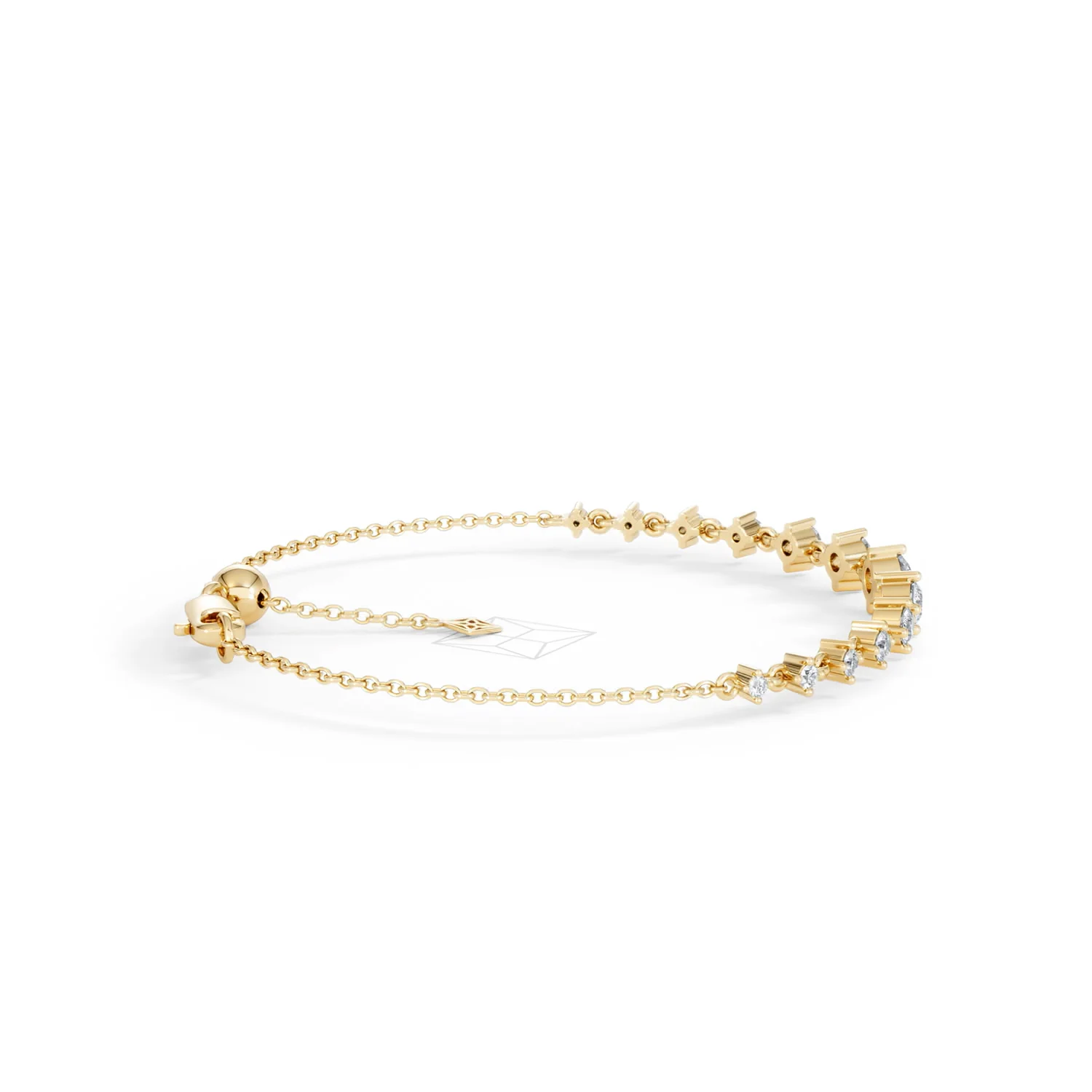 Moments 1.00ct Round Cut Lab Diamond Adjustable Tennis Bracelet in 18K Gold Vermeil - Image 32