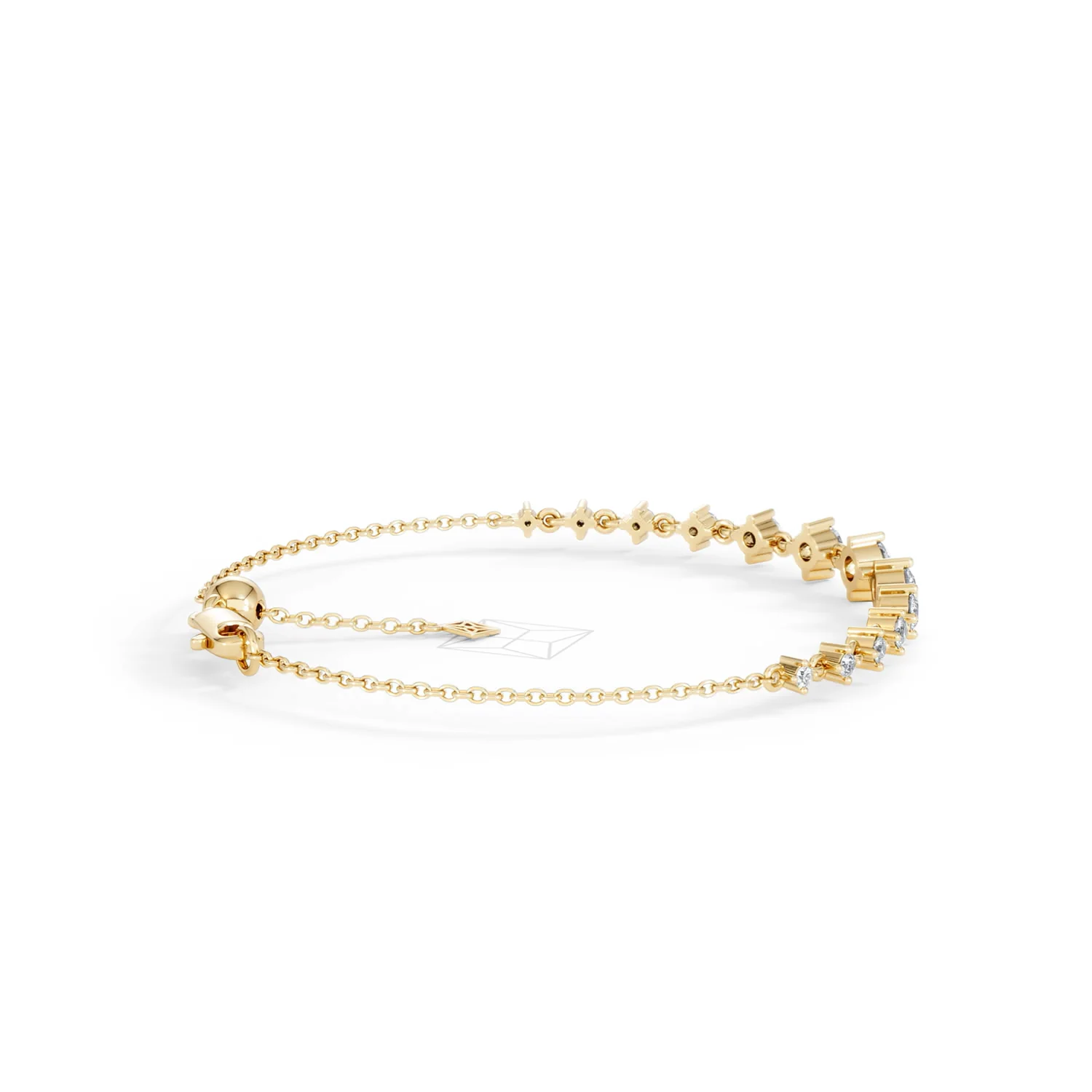 Moments 1.00ct Round Cut Lab Diamond Adjustable Tennis Bracelet in 18K Gold Vermeil - Image 34