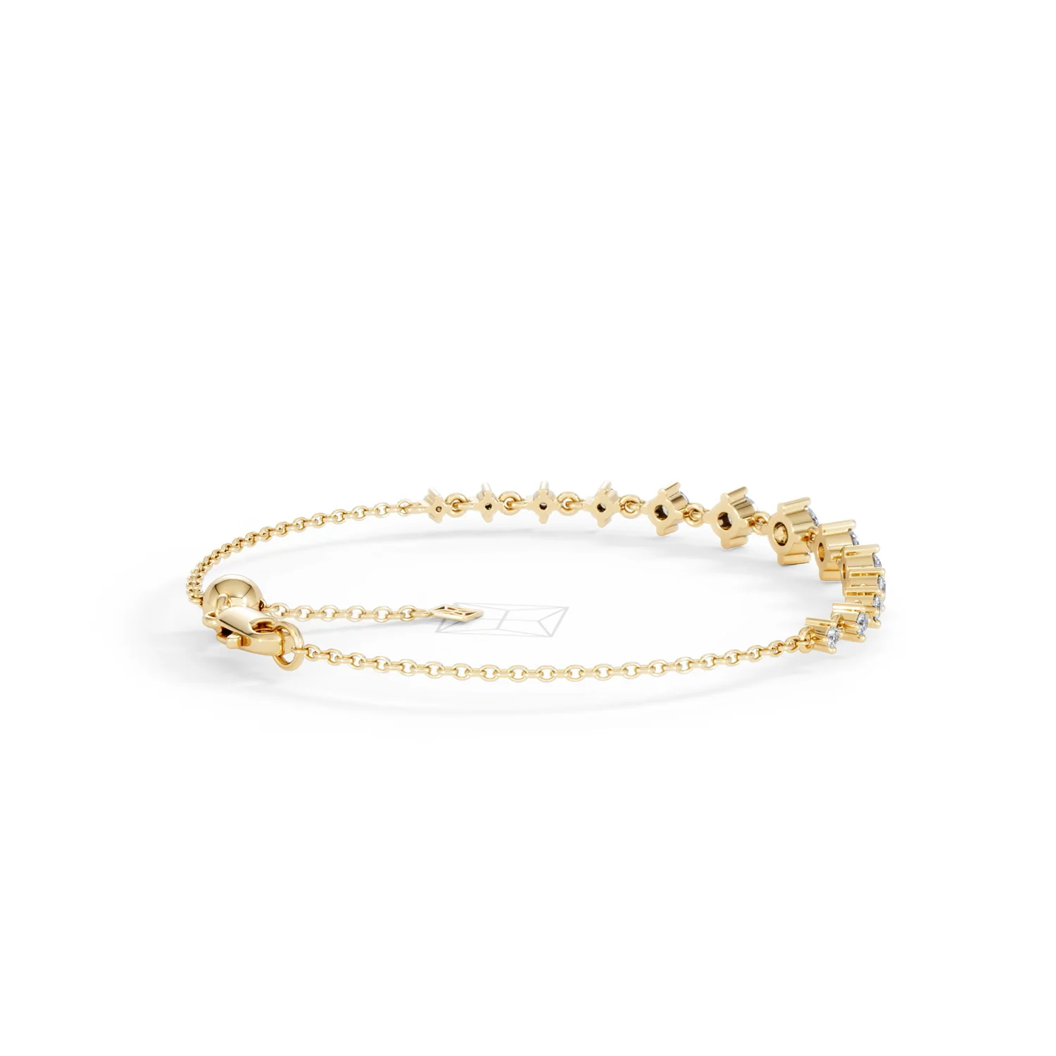 Moments 1.00ct Round Cut Lab Diamond Adjustable Tennis Bracelet in 18K Gold Vermeil - Image 37