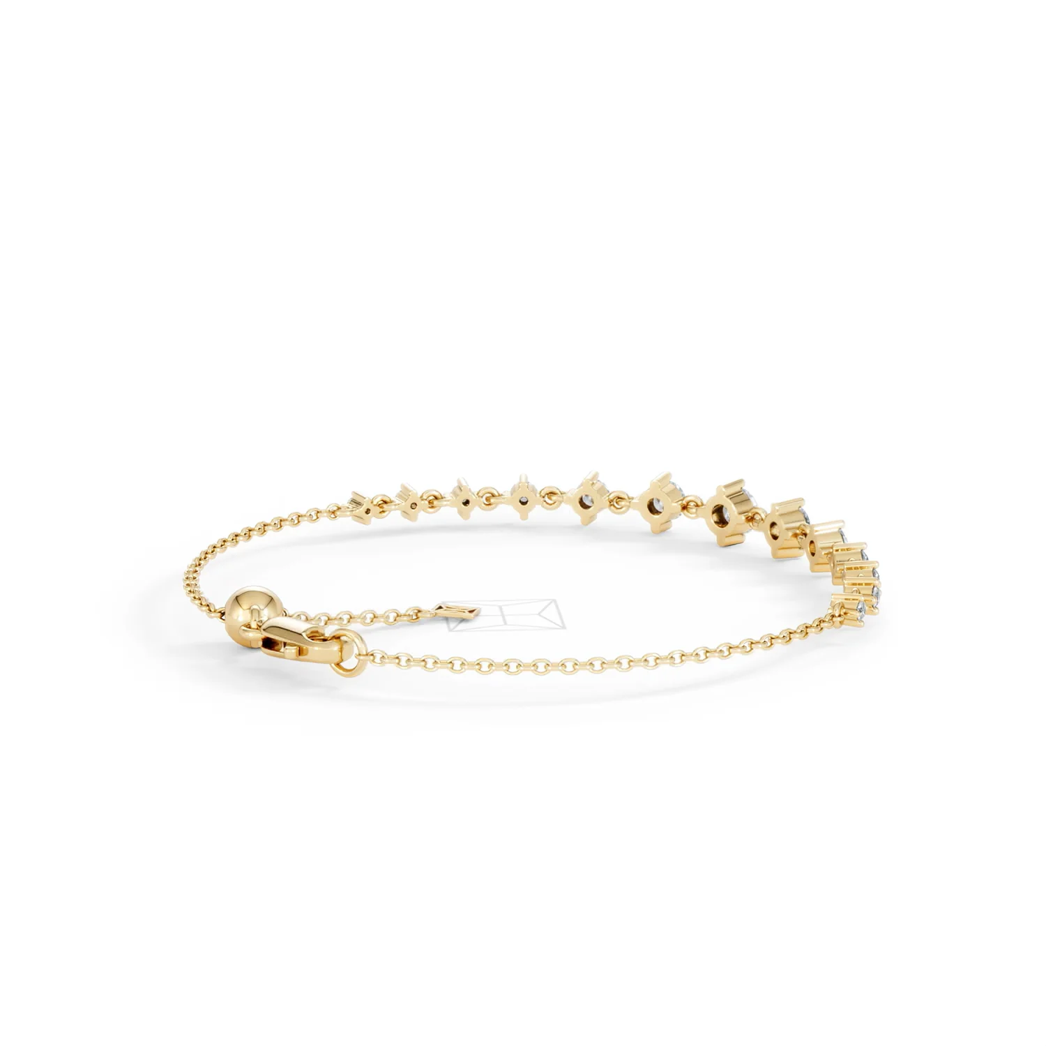 Moments 1.00ct Round Cut Lab Diamond Adjustable Tennis Bracelet in 18K Gold Vermeil - Image 40