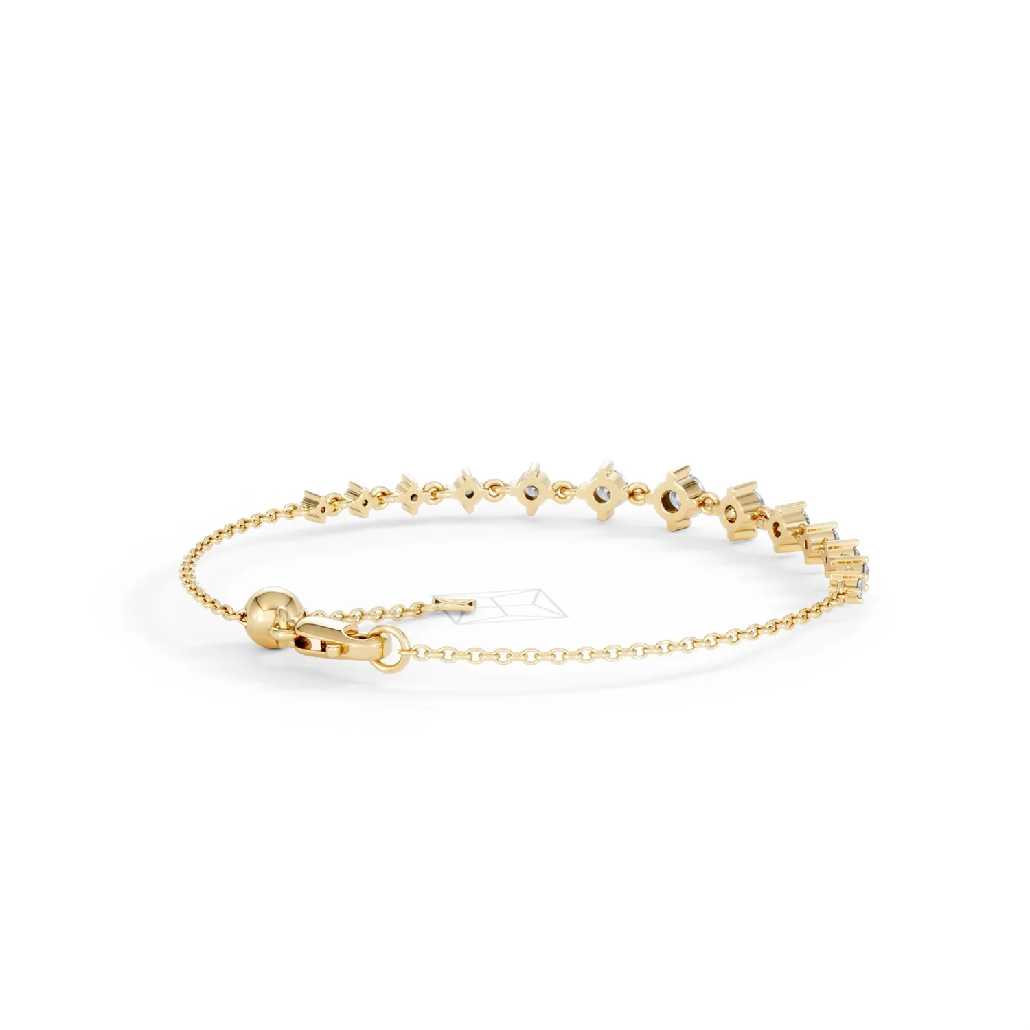 Moments 1.00ct Round Cut Lab Diamond Adjustable Tennis Bracelet in 18K Gold Vermeil - Image 42