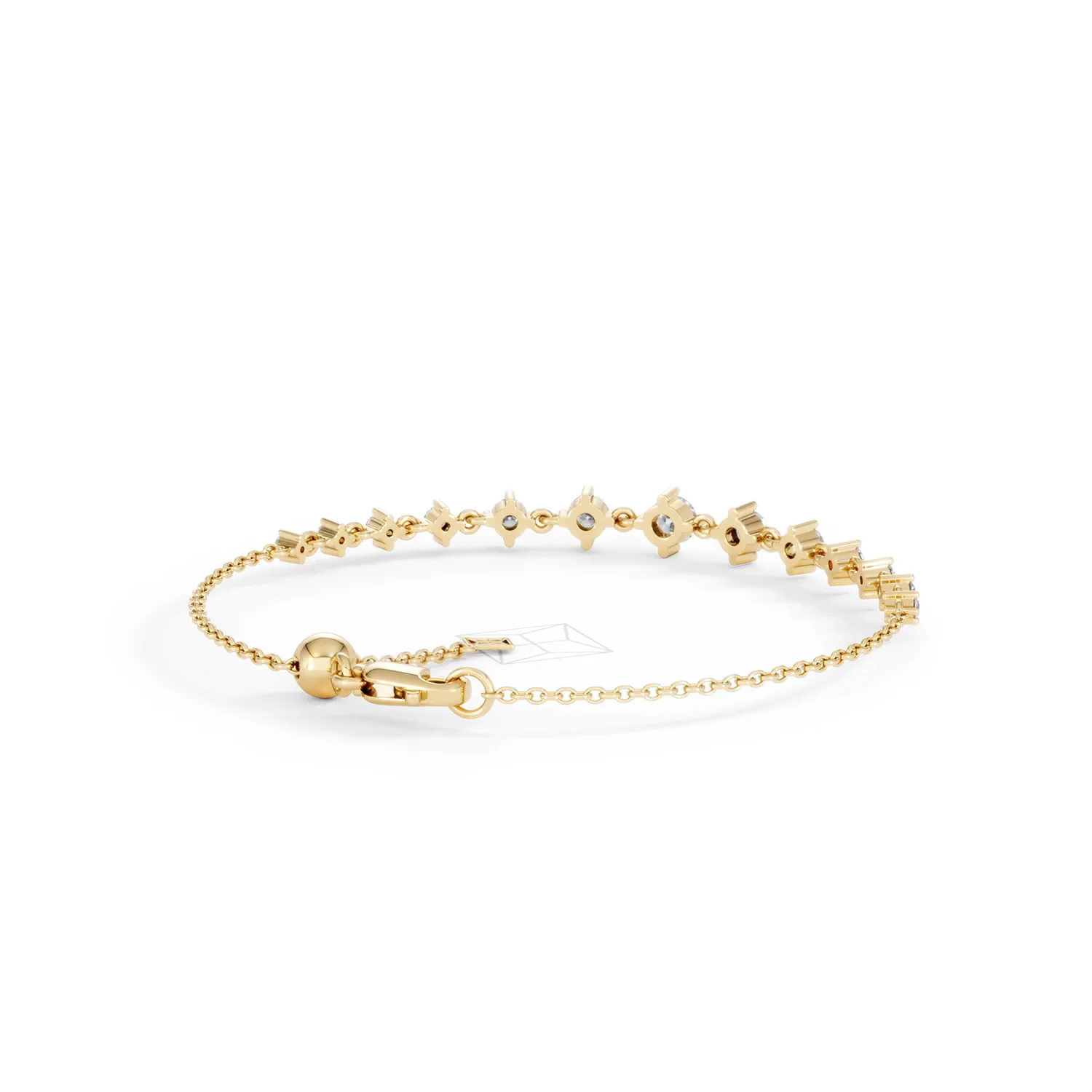 Moments 1.00ct Round Cut Lab Diamond Adjustable Tennis Bracelet in 18K Gold Vermeil - Image 44