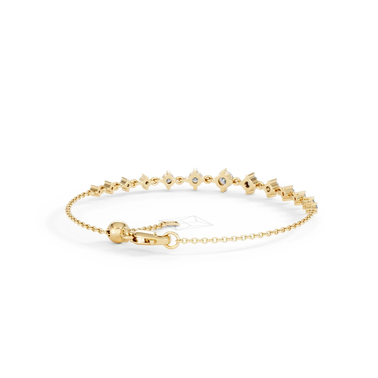 Moments 1.00ct Round Cut Lab Diamond Adjustable Tennis Bracelet in 18K Gold Vermeil - Image 45