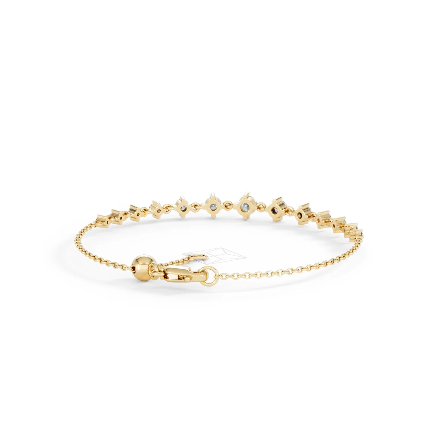 Moments 1.00ct Round Cut Lab Diamond Adjustable Tennis Bracelet in 18K Gold Vermeil - Image 46