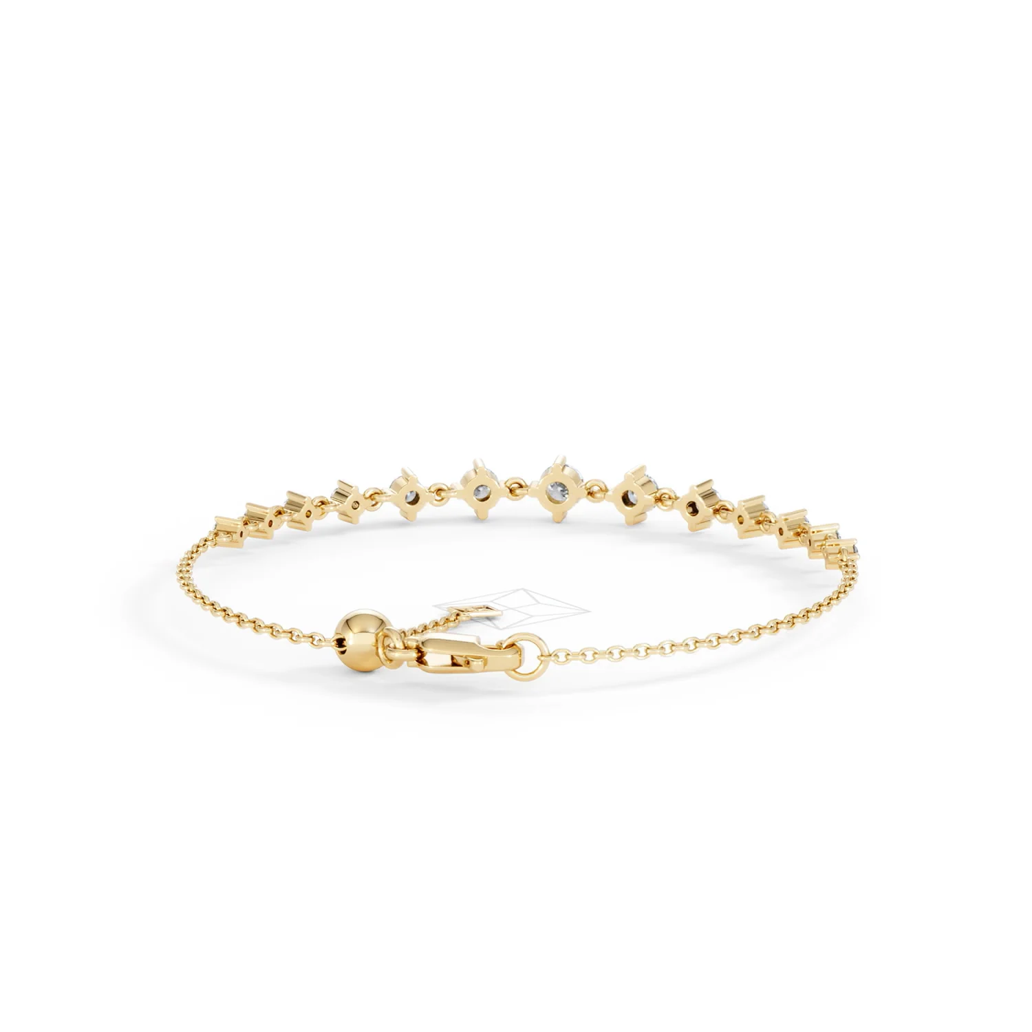 Moments 1.00ct Round Cut Lab Diamond Adjustable Tennis Bracelet in 18K Gold Vermeil - Image 47