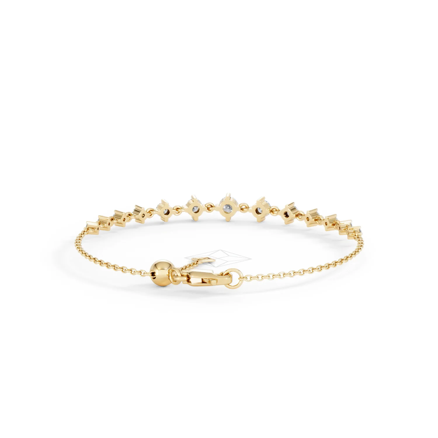 Moments 1.00ct Round Cut Lab Diamond Adjustable Tennis Bracelet in 18K Gold Vermeil - Image 48