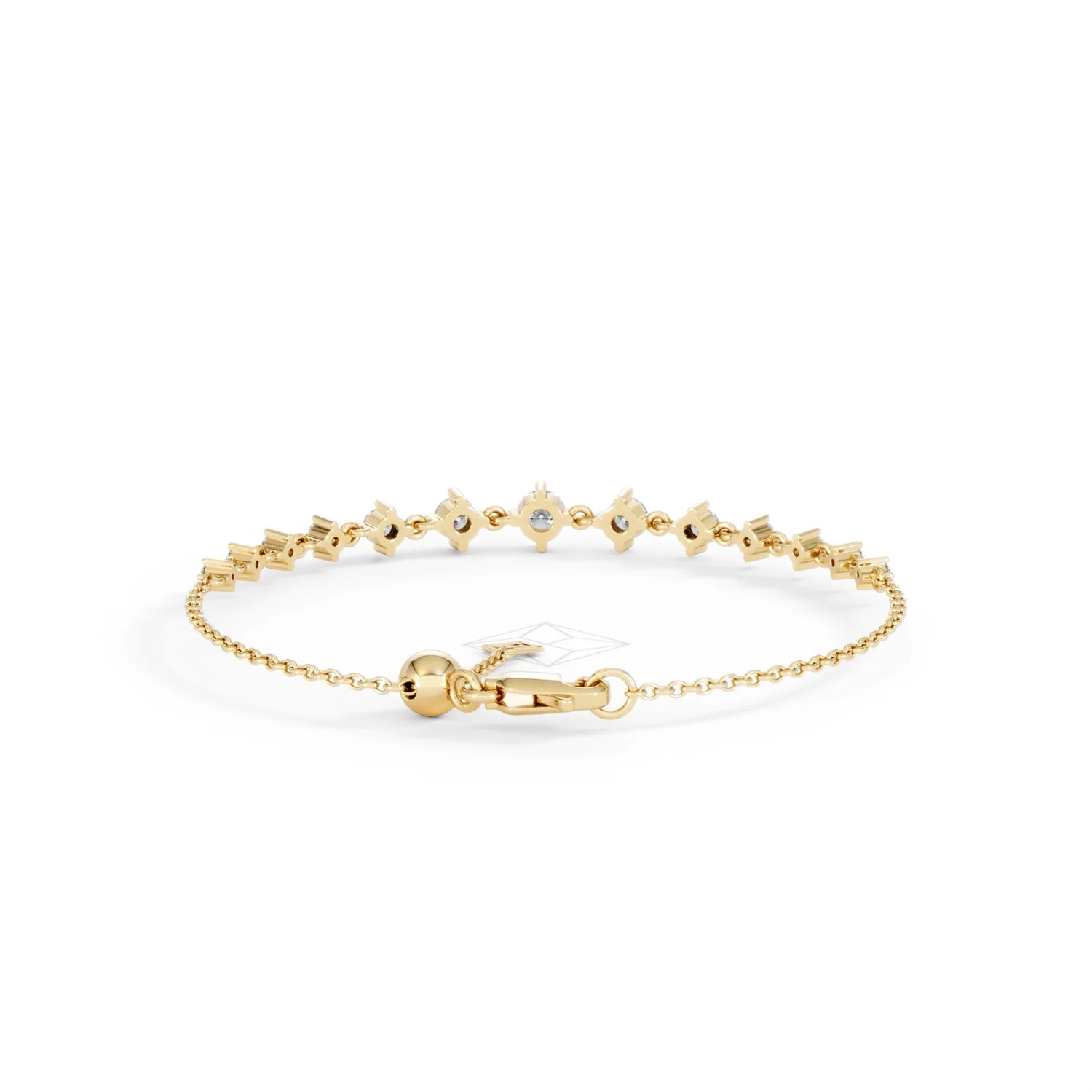 Moments 1.00ct Round Cut Lab Diamond Adjustable Tennis Bracelet in 18K Gold Vermeil - Image 49