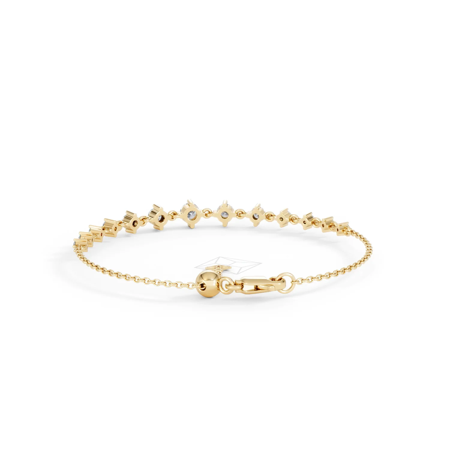 Moments 1.00ct Round Cut Lab Diamond Adjustable Tennis Bracelet in 18K Gold Vermeil - Image 52