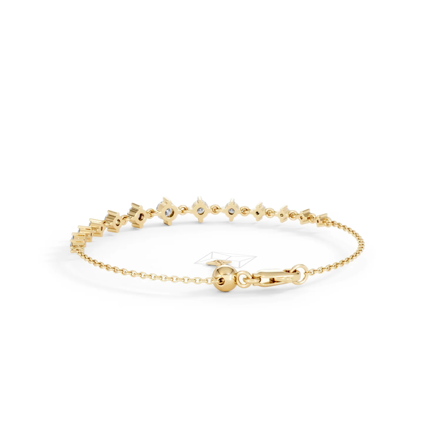 Moments 1.00ct Round Cut Lab Diamond Adjustable Tennis Bracelet in 18K Gold Vermeil - Image 54