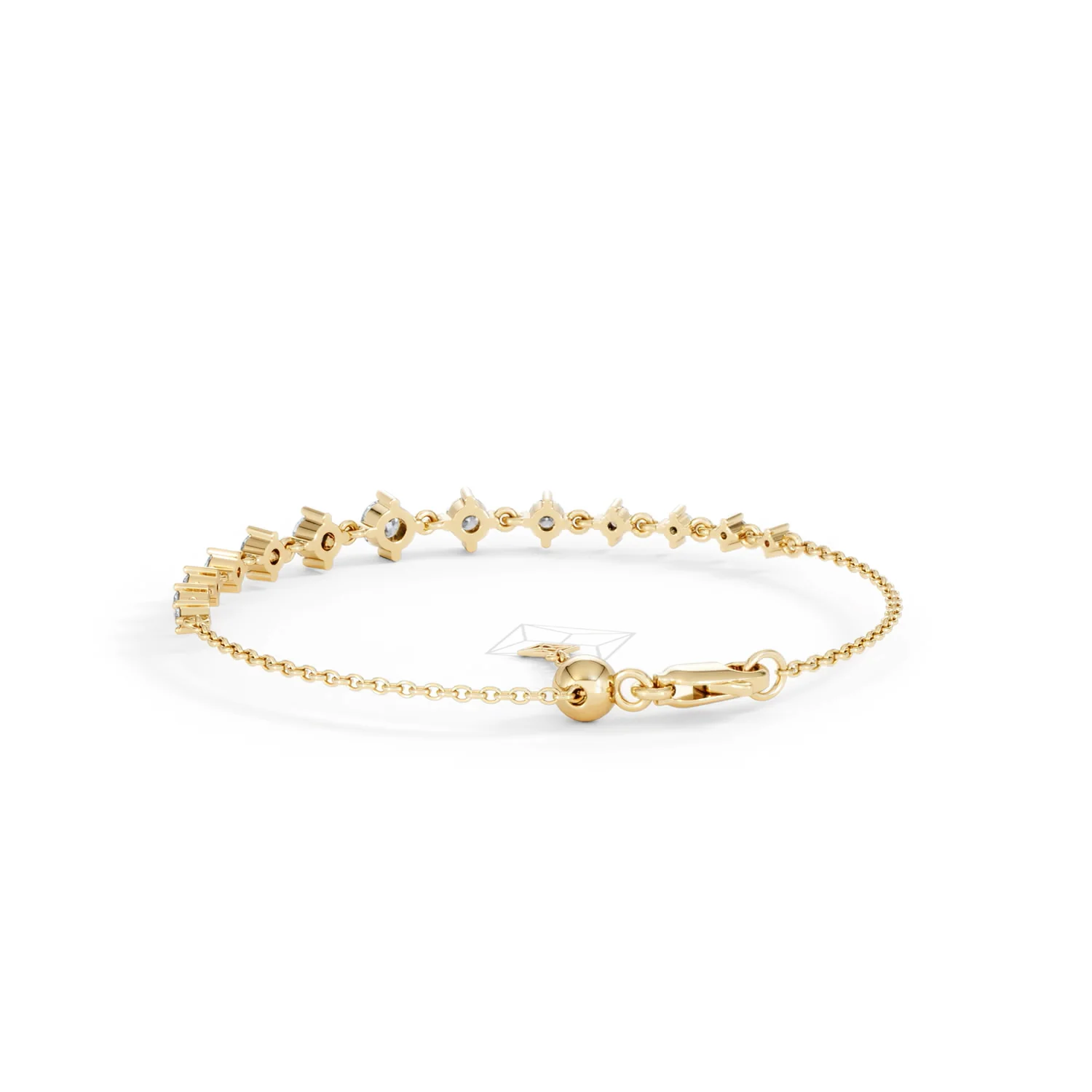 Moments 1.00ct Round Cut Lab Diamond Adjustable Tennis Bracelet in 18K Gold Vermeil - Image 55