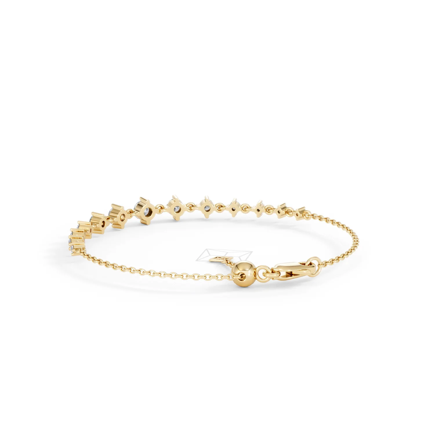 Moments 1.00ct Round Cut Lab Diamond Adjustable Tennis Bracelet in 18K Gold Vermeil - Image 56