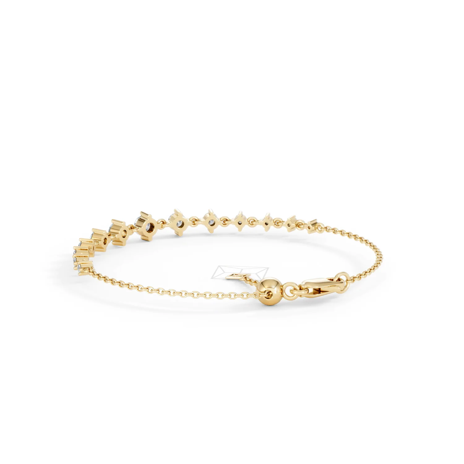 Moments 1.00ct Round Cut Lab Diamond Adjustable Tennis Bracelet in 18K Gold Vermeil - Image 57