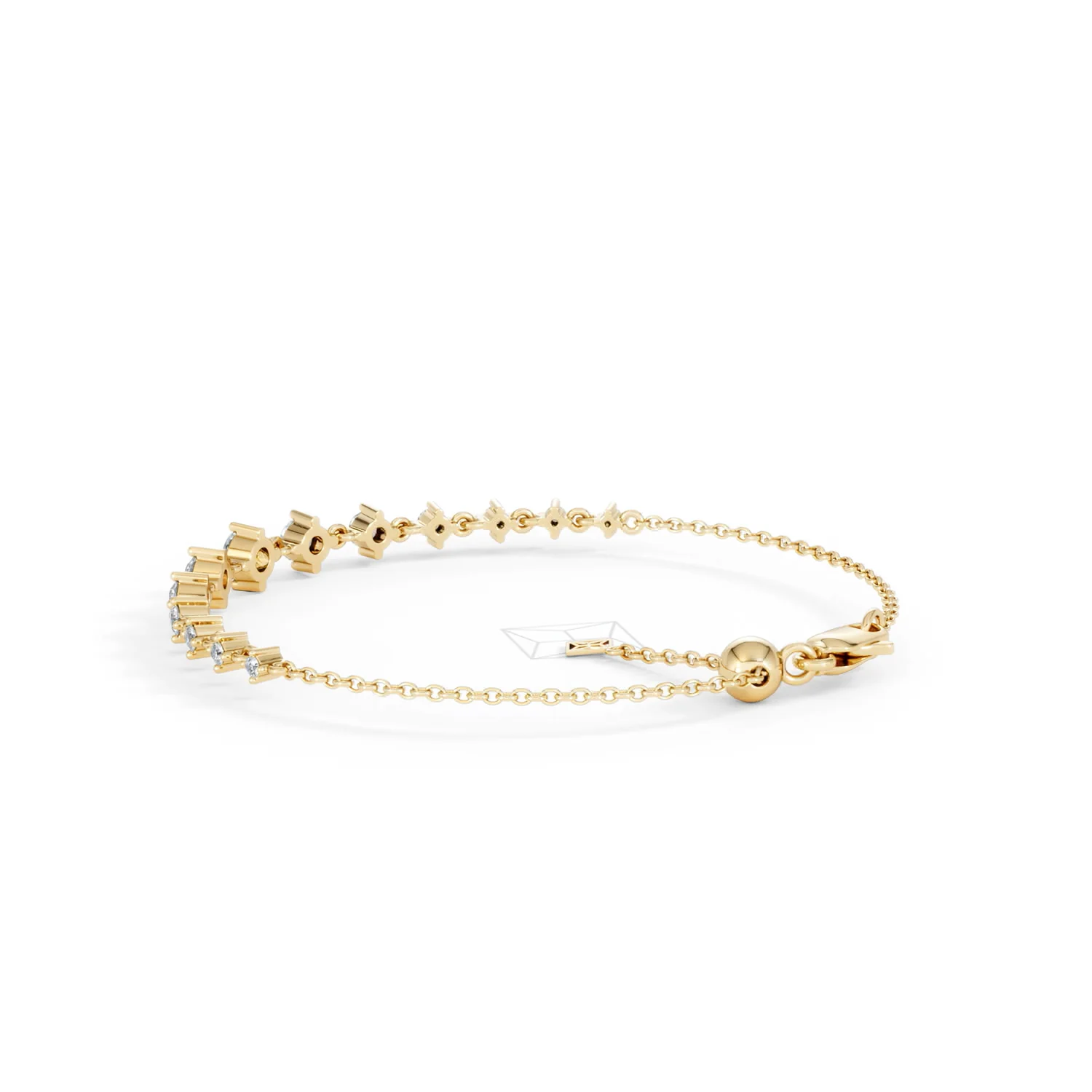 Moments 1.00ct Round Cut Lab Diamond Adjustable Tennis Bracelet in 18K Gold Vermeil - Image 62