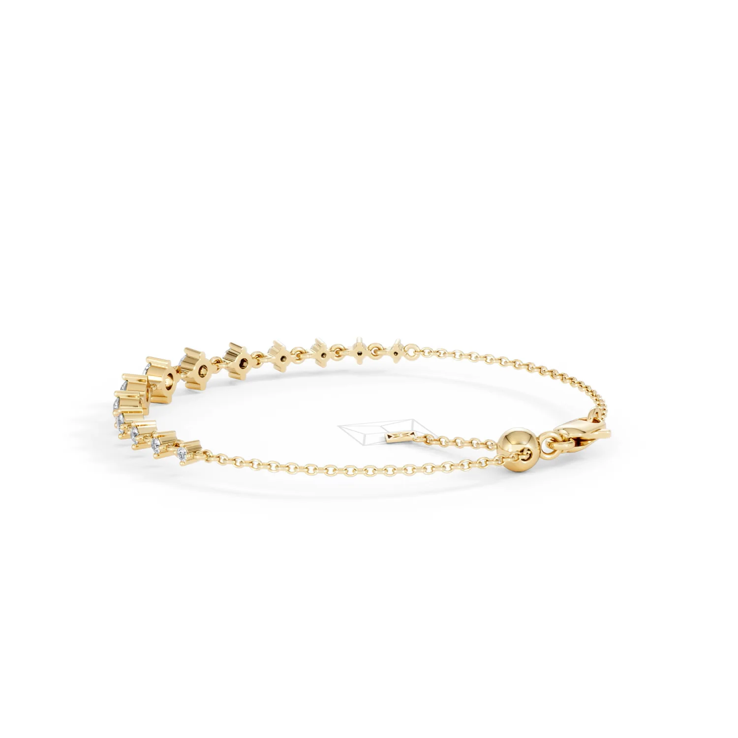 Moments 1.00ct Round Cut Lab Diamond Adjustable Tennis Bracelet in 18K Gold Vermeil - Image 63