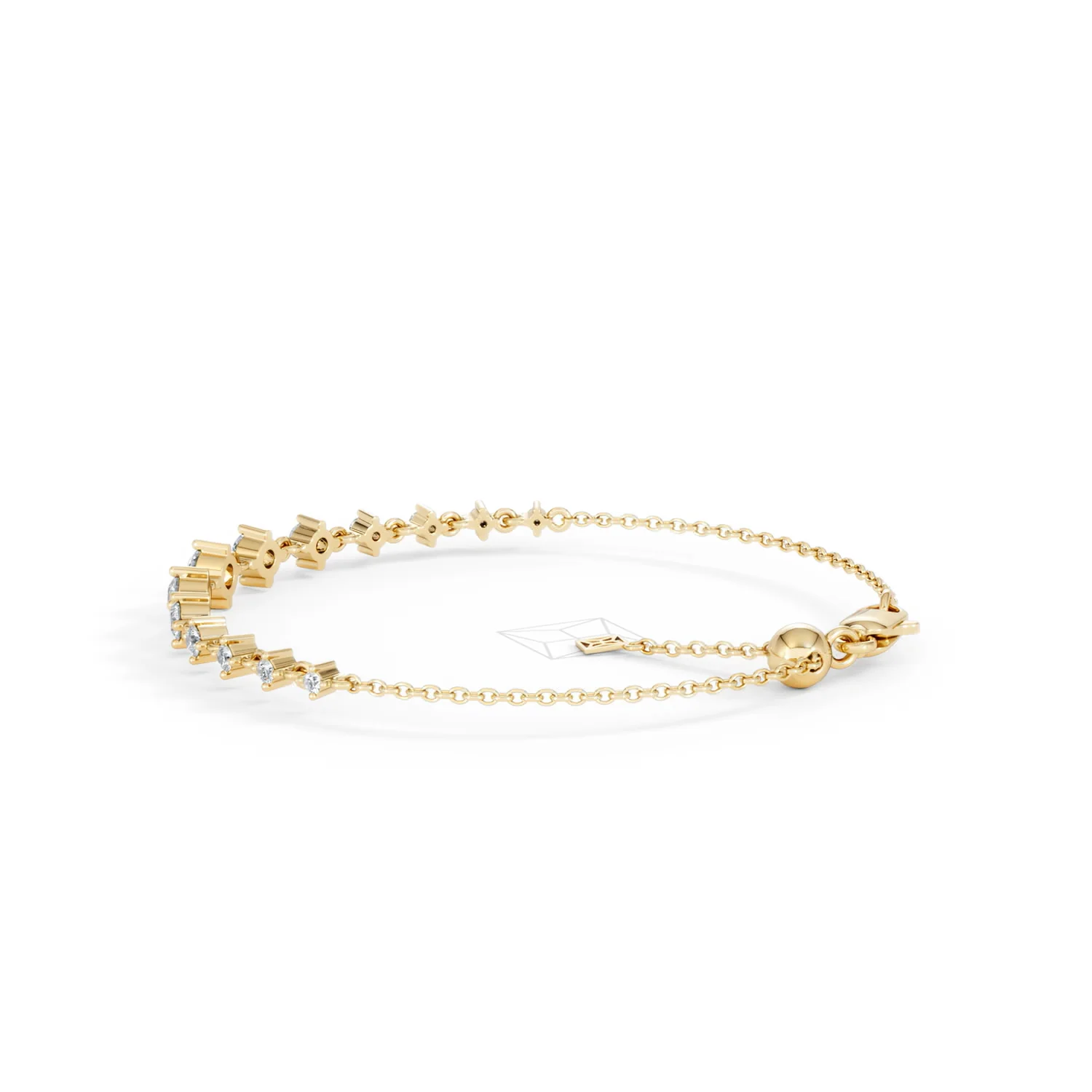 Moments 1.00ct Round Cut Lab Diamond Adjustable Tennis Bracelet in 18K Gold Vermeil - Image 65