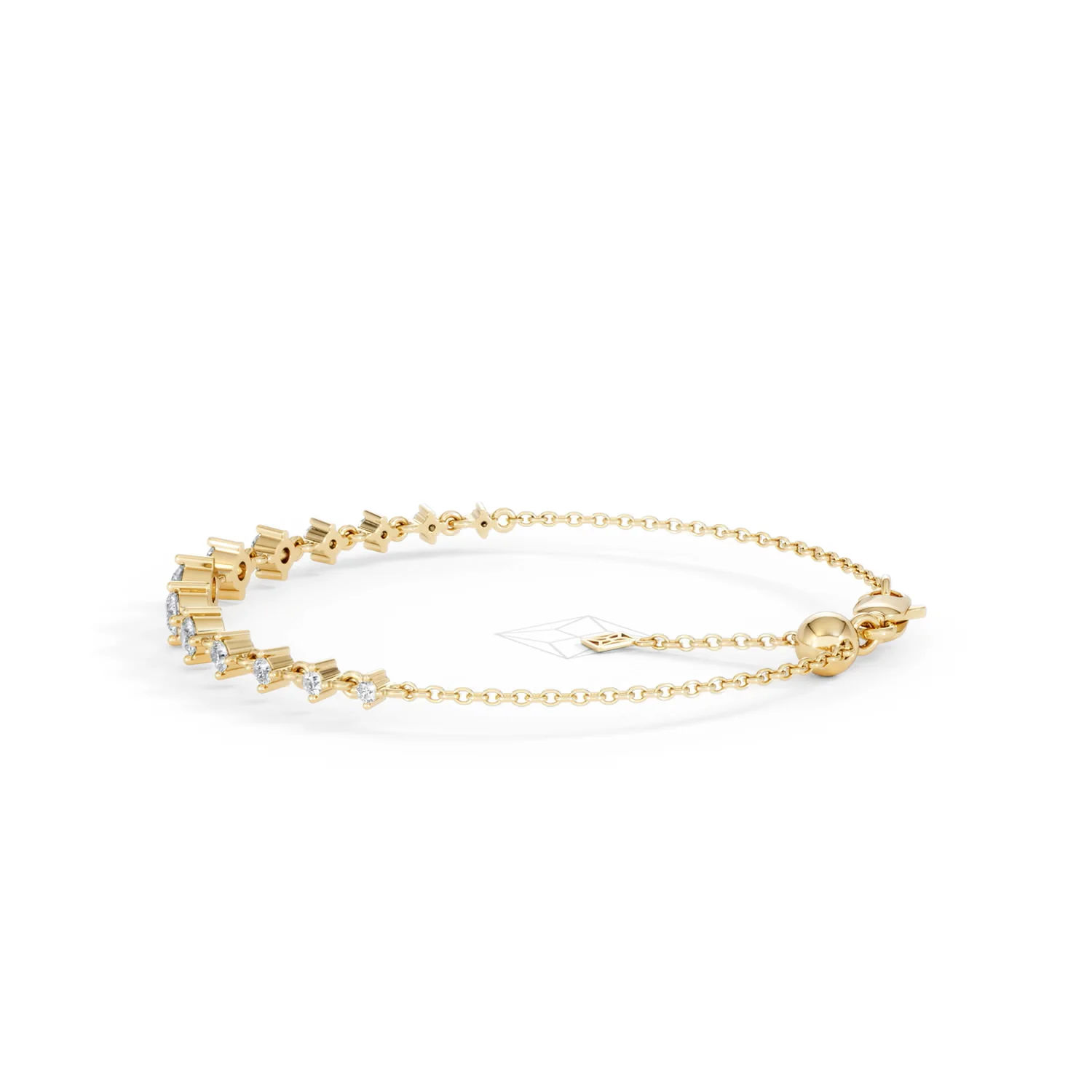 Moments 1.00ct Round Cut Lab Diamond Adjustable Tennis Bracelet in 18K Gold Vermeil - Image 67
