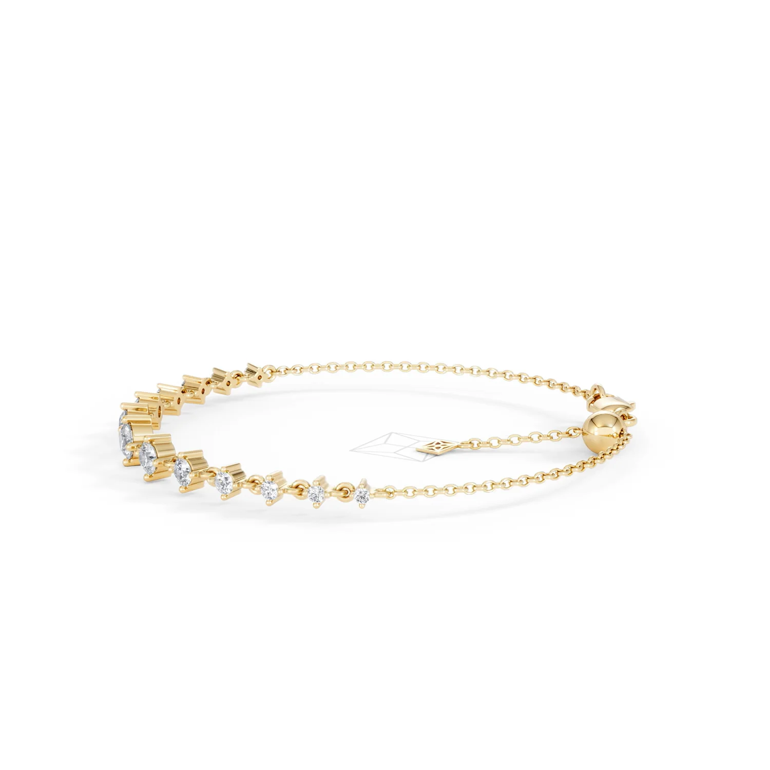 Moments 1.00ct Round Cut Lab Diamond Adjustable Tennis Bracelet in 18K Gold Vermeil - Image 72