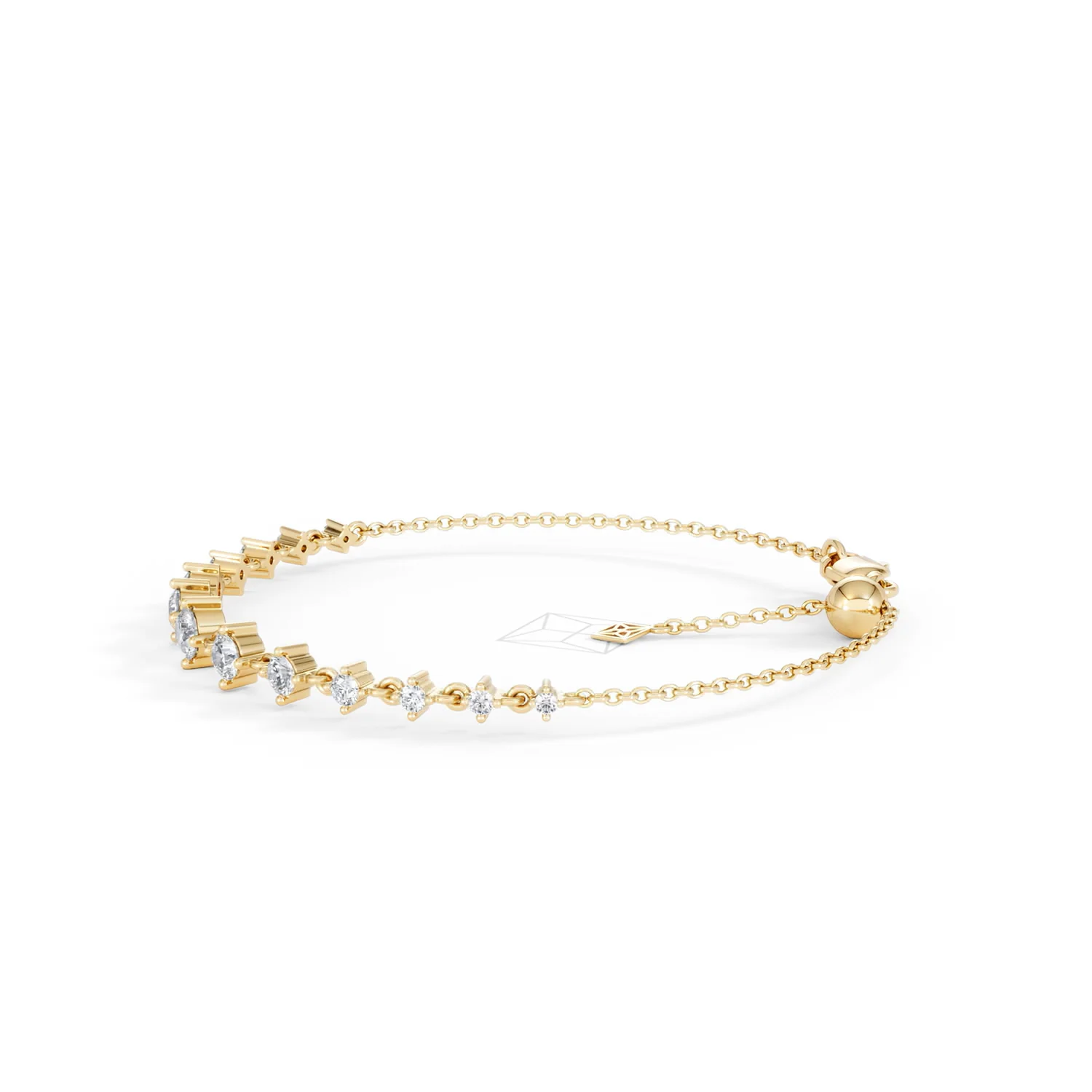 Moments 1.00ct Round Cut Lab Diamond Adjustable Tennis Bracelet in 18K Gold Vermeil - Image 73