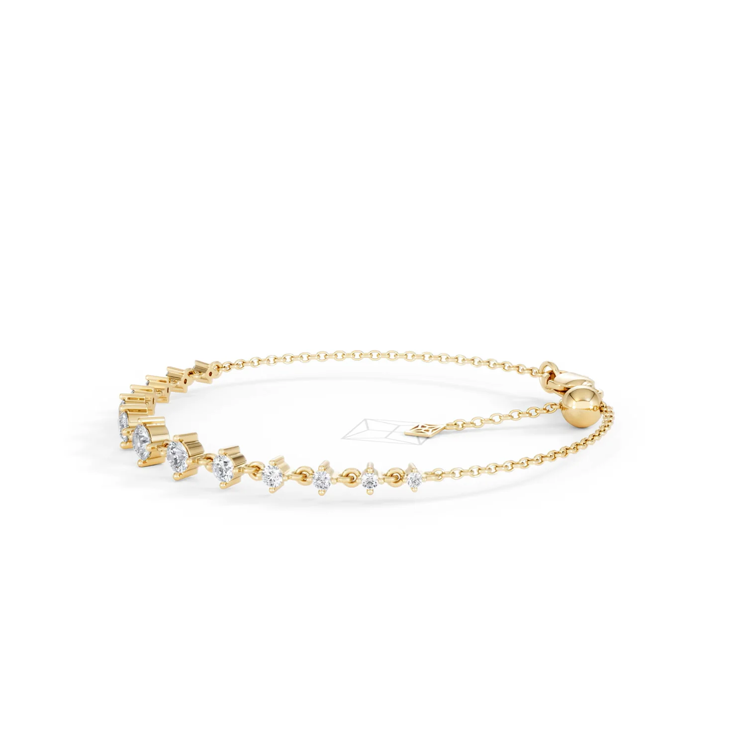 Moments 1.00ct Round Cut Lab Diamond Adjustable Tennis Bracelet in 18K Gold Vermeil - Image 75