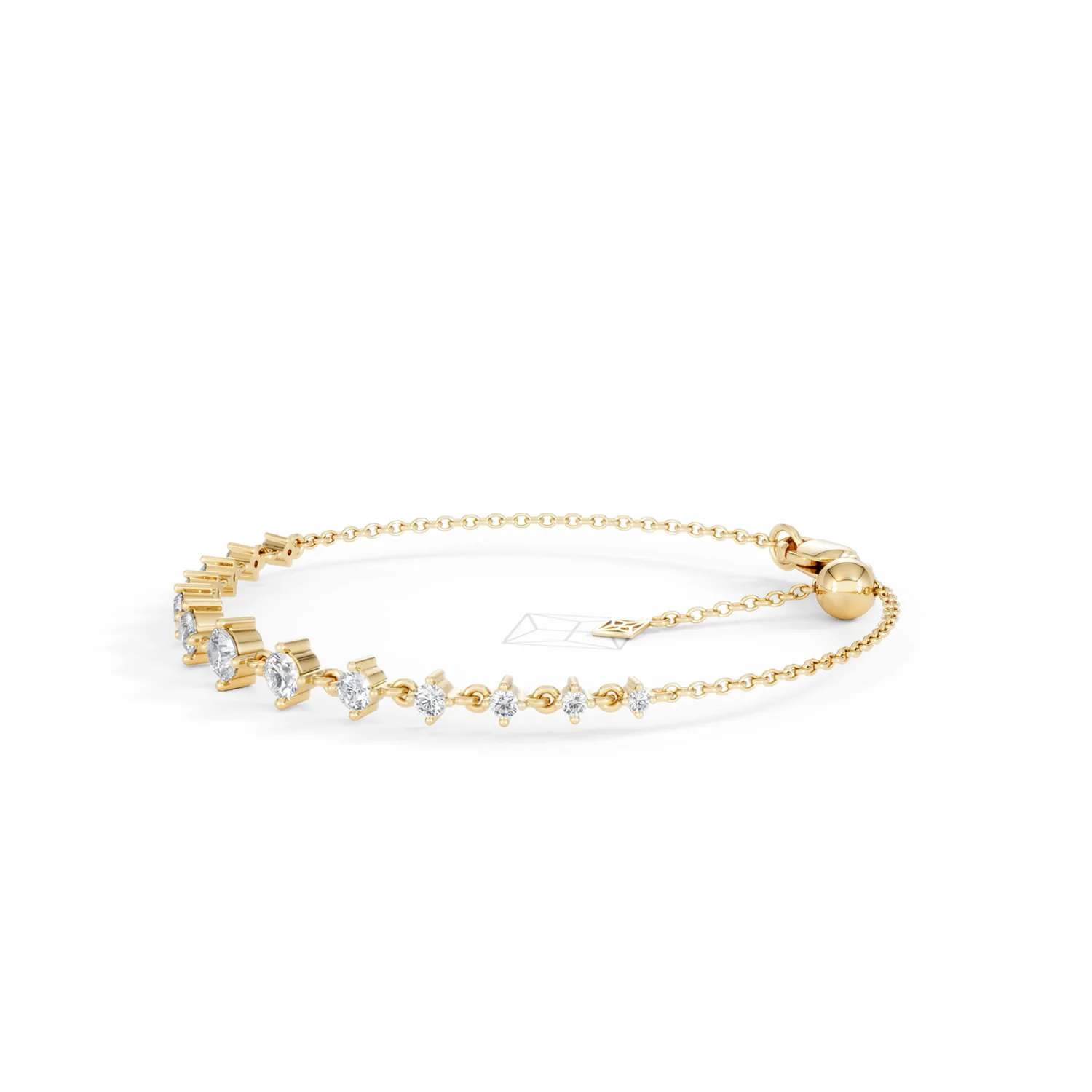 Moments 1.00ct Round Cut Lab Diamond Adjustable Tennis Bracelet in 18K Gold Vermeil - Image 76