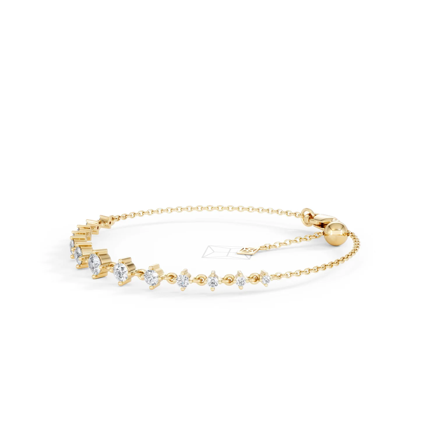 Moments 1.00ct Round Cut Lab Diamond Adjustable Tennis Bracelet in 18K Gold Vermeil - Image 77
