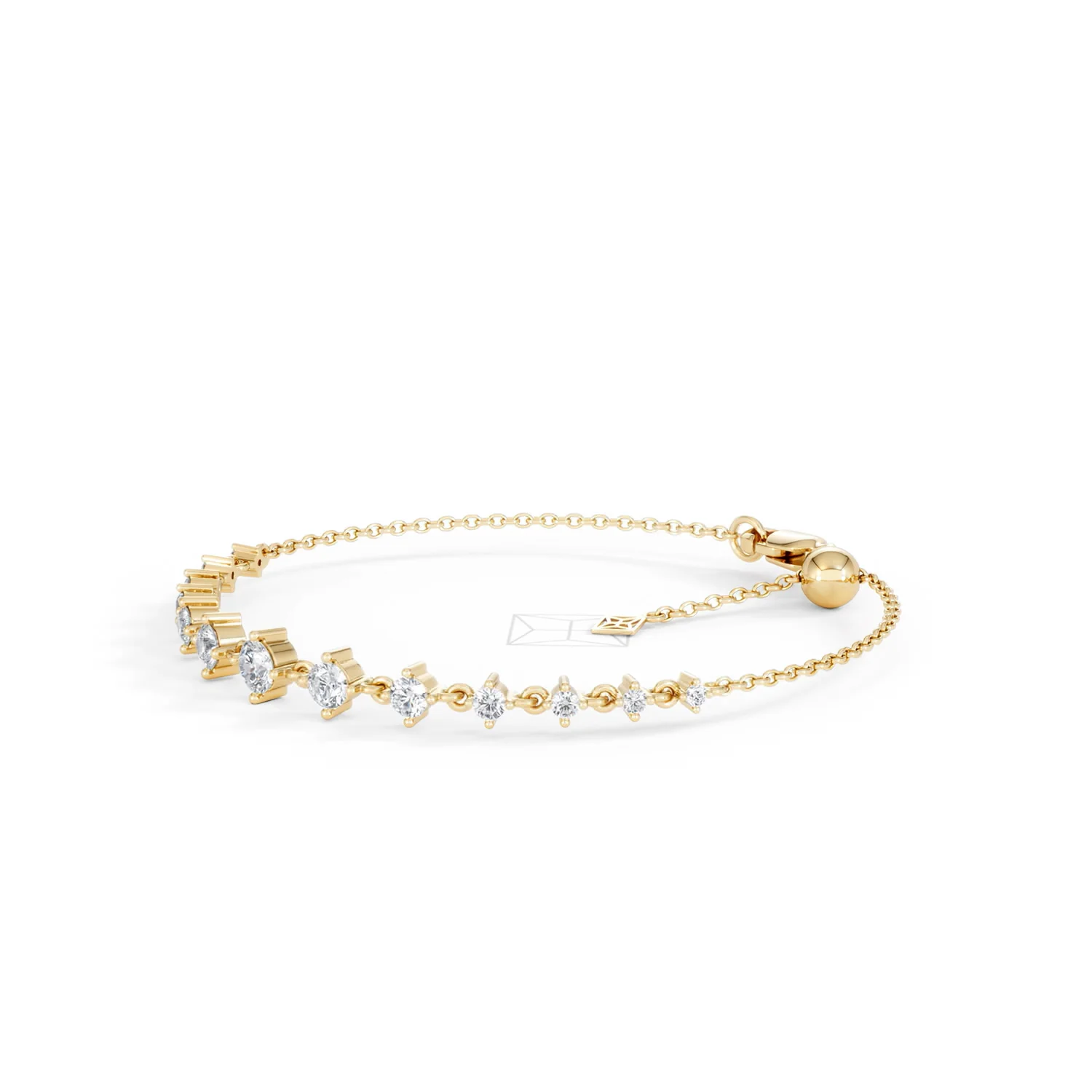 Moments 1.00ct Round Cut Lab Diamond Adjustable Tennis Bracelet in 18K Gold Vermeil - Image 78