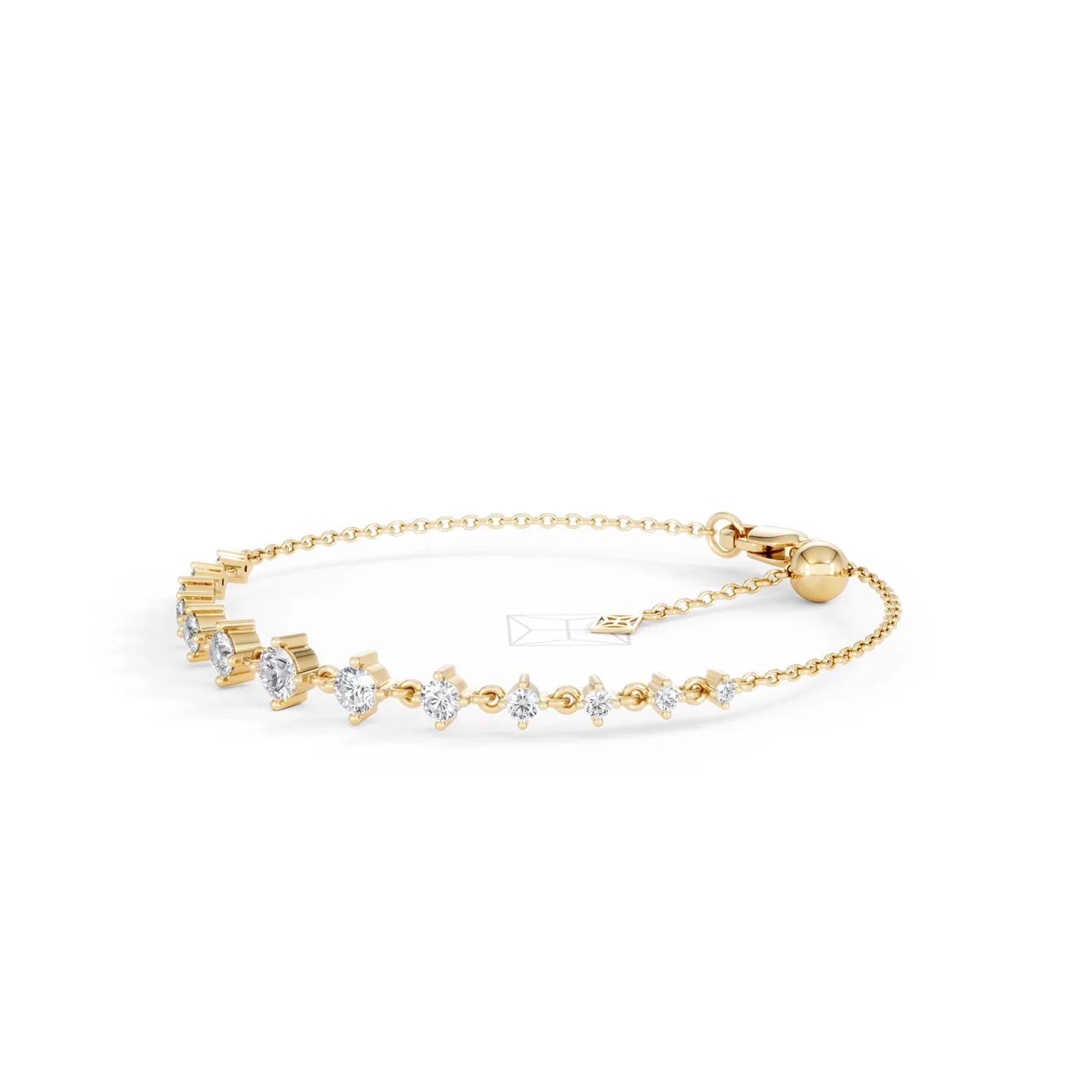 Moments 1.00ct Round Cut Lab Diamond Adjustable Tennis Bracelet in 18K Gold Vermeil - Image 79