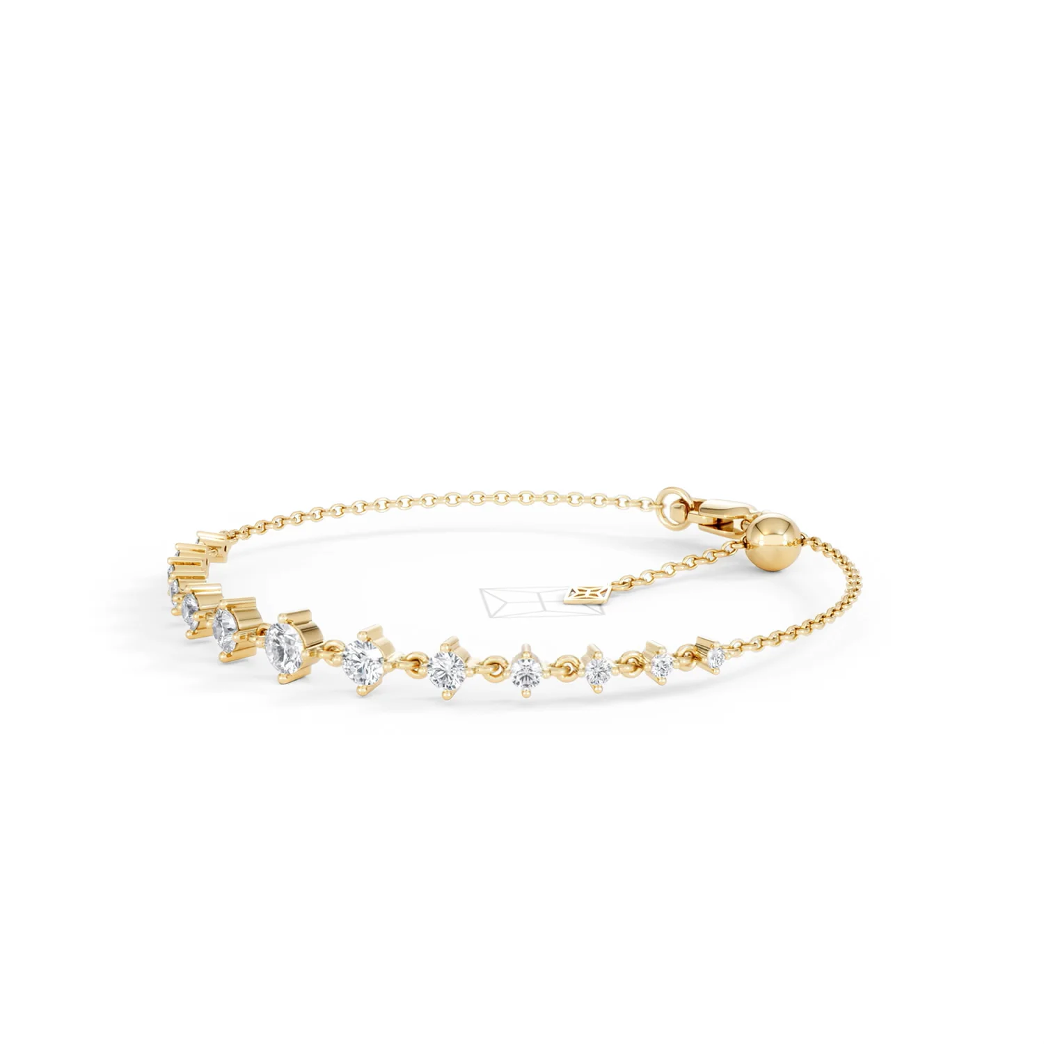 Moments 1.00ct Round Cut Lab Diamond Adjustable Tennis Bracelet in 18K Gold Vermeil - Image 80