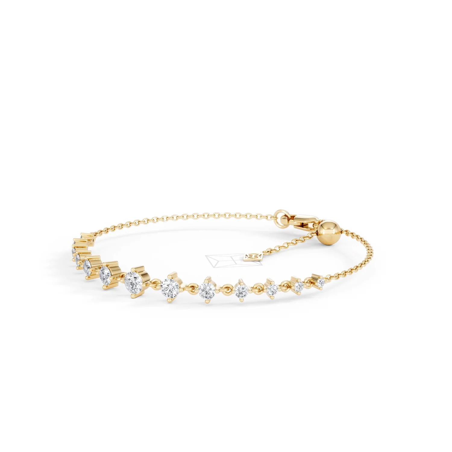 Moments 1.00ct Round Cut Lab Diamond Adjustable Tennis Bracelet in 18K Gold Vermeil - Image 81