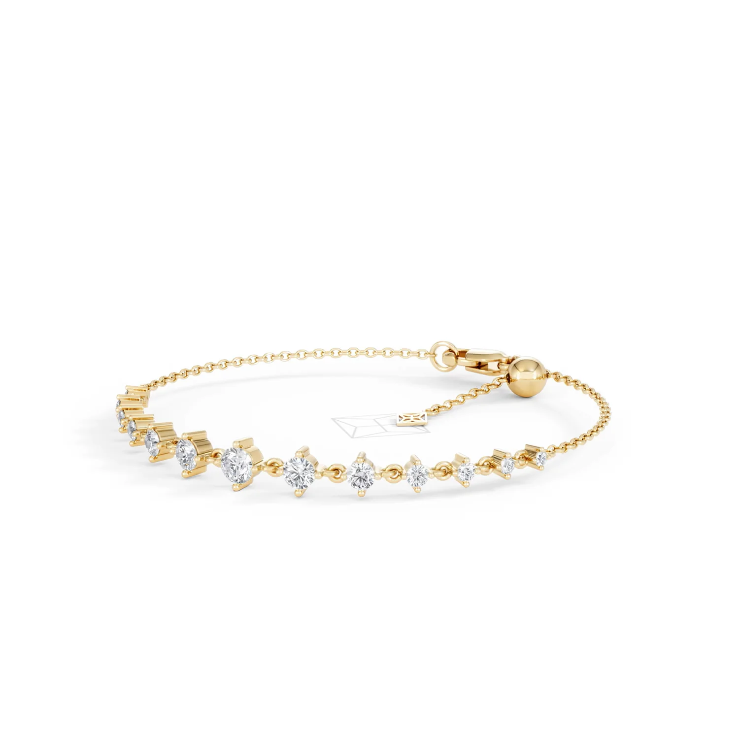 Moments 1.00ct Round Cut Lab Diamond Adjustable Tennis Bracelet in 18K Gold Vermeil - Image 82