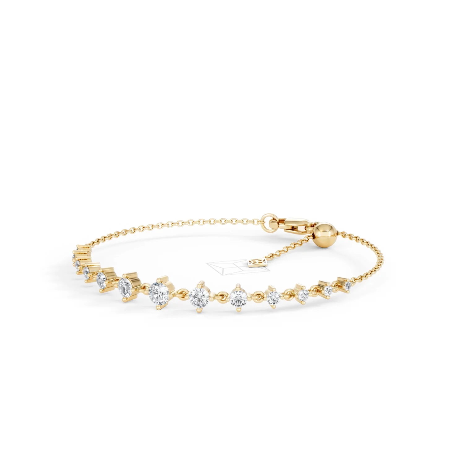 Moments 1.00ct Round Cut Lab Diamond Adjustable Tennis Bracelet in 18K Gold Vermeil - Image 83