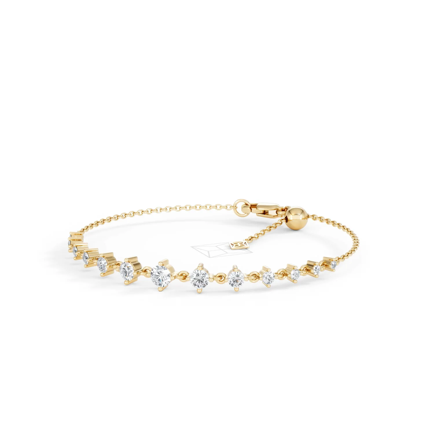 Moments 1.00ct Round Cut Lab Diamond Adjustable Tennis Bracelet in 18K Gold Vermeil - Image 84