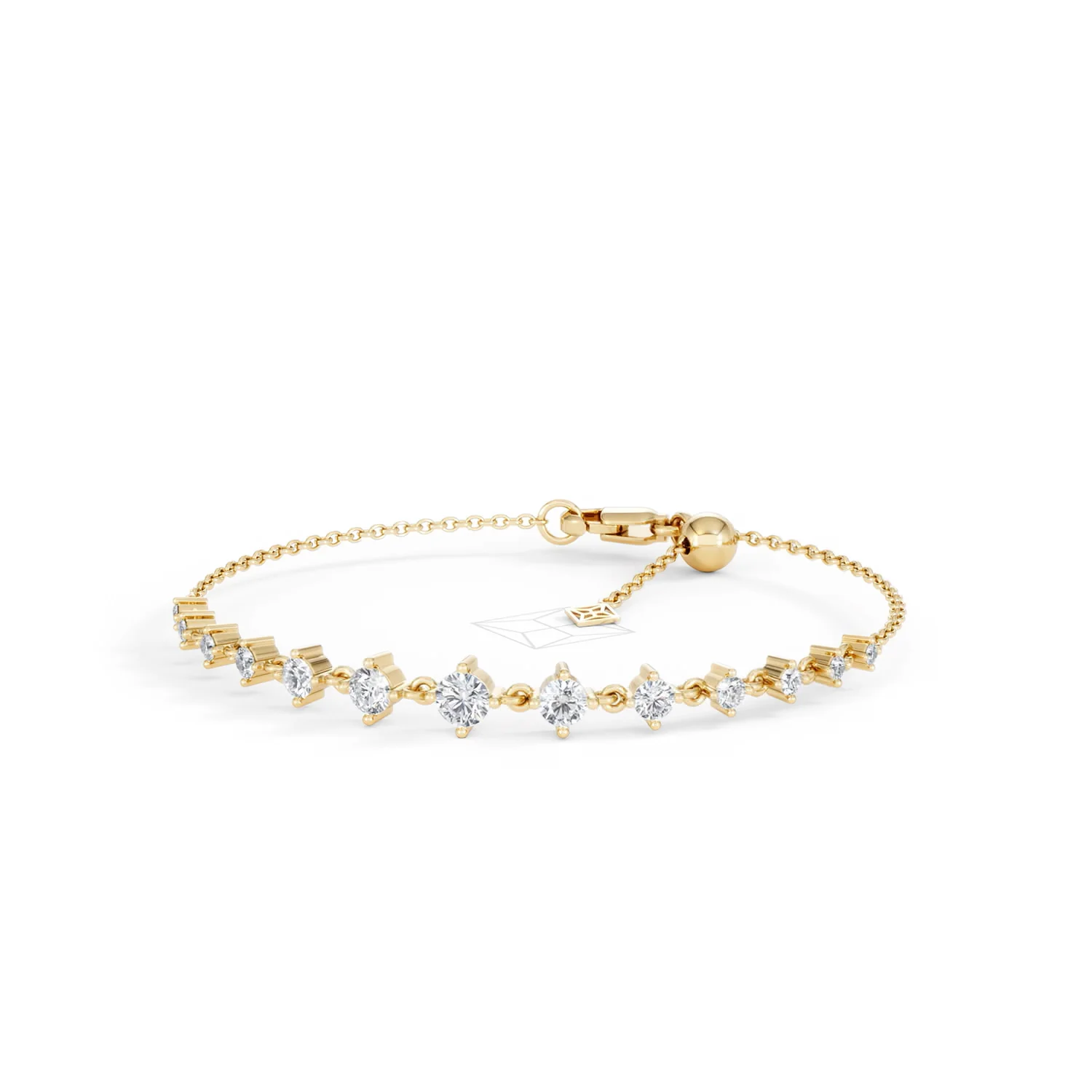 Moments 1.00ct Round Cut Lab Diamond Adjustable Tennis Bracelet in 18K Gold Vermeil - Image 86