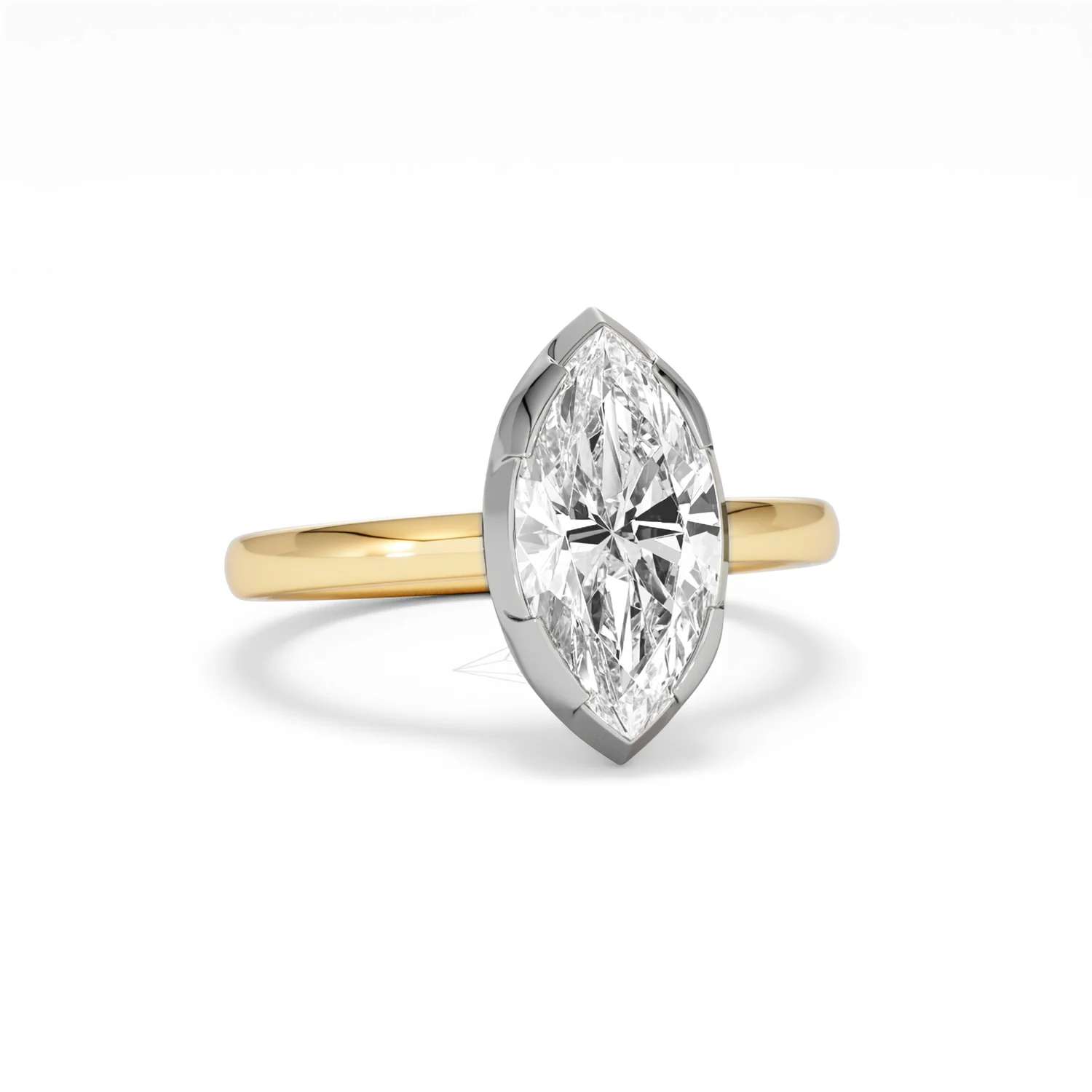 Muse 2.00ct Marquise Cut Lab Grown Solitaire Engagement Ring in 18K Yellow Gold - Image 10