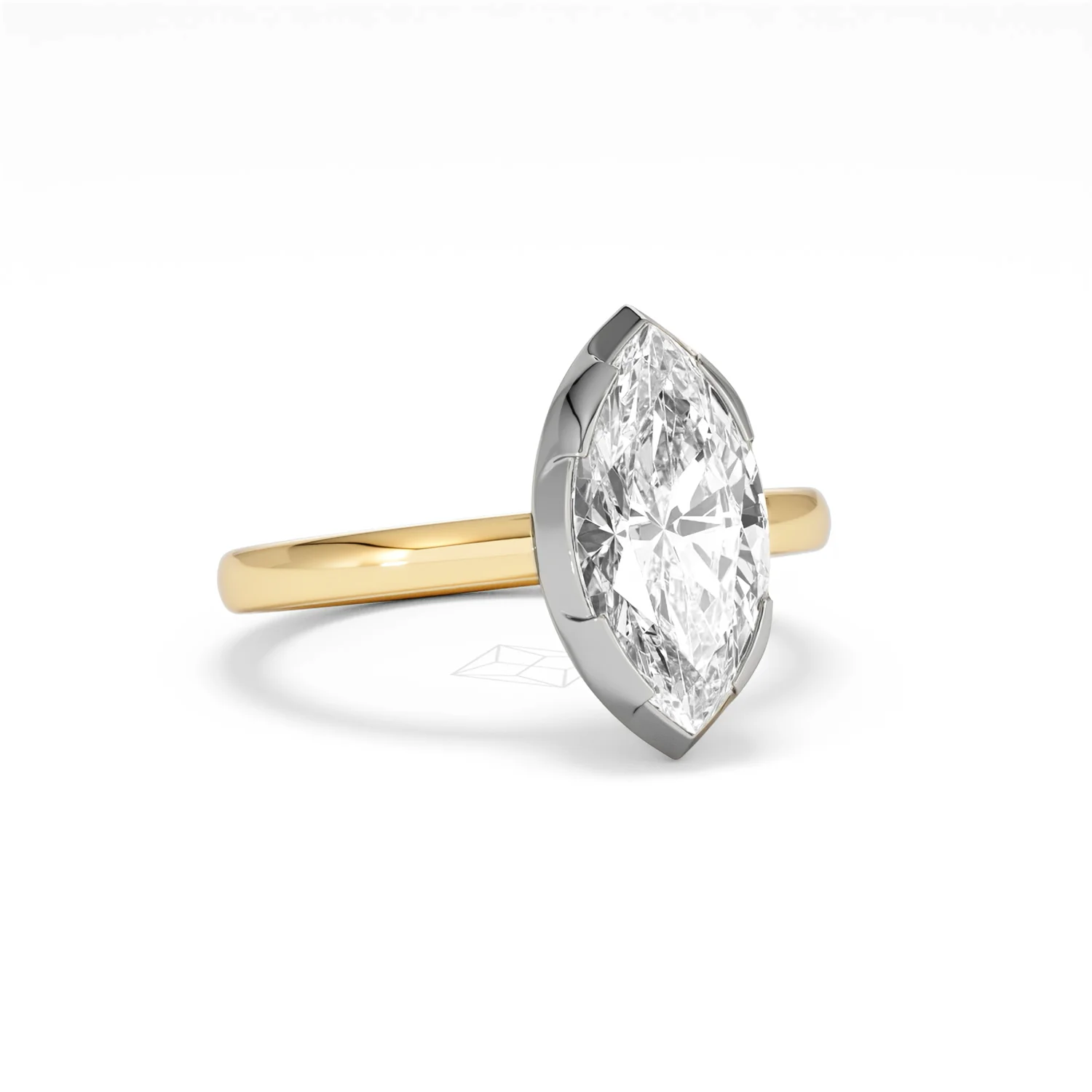 Muse 2.00ct Marquise Cut Lab Grown Solitaire Engagement Ring in 18K Yellow Gold - Image 12