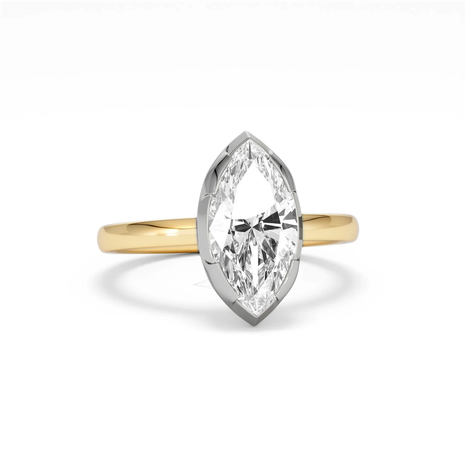 Muse 2.00ct Marquise Cut Lab Grown Solitaire Engagement Ring in 18K Yellow Gold - Image 9